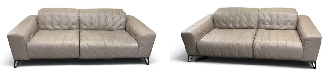 ROCHE BOBOIS; a pair of modern contemporary brown leather...