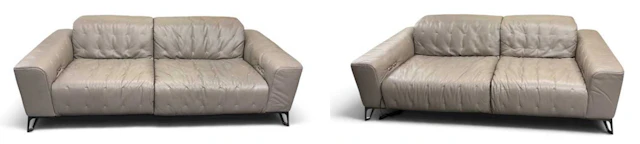 ROCHE BOBOIS; a pair of modern contemporary brown leather...