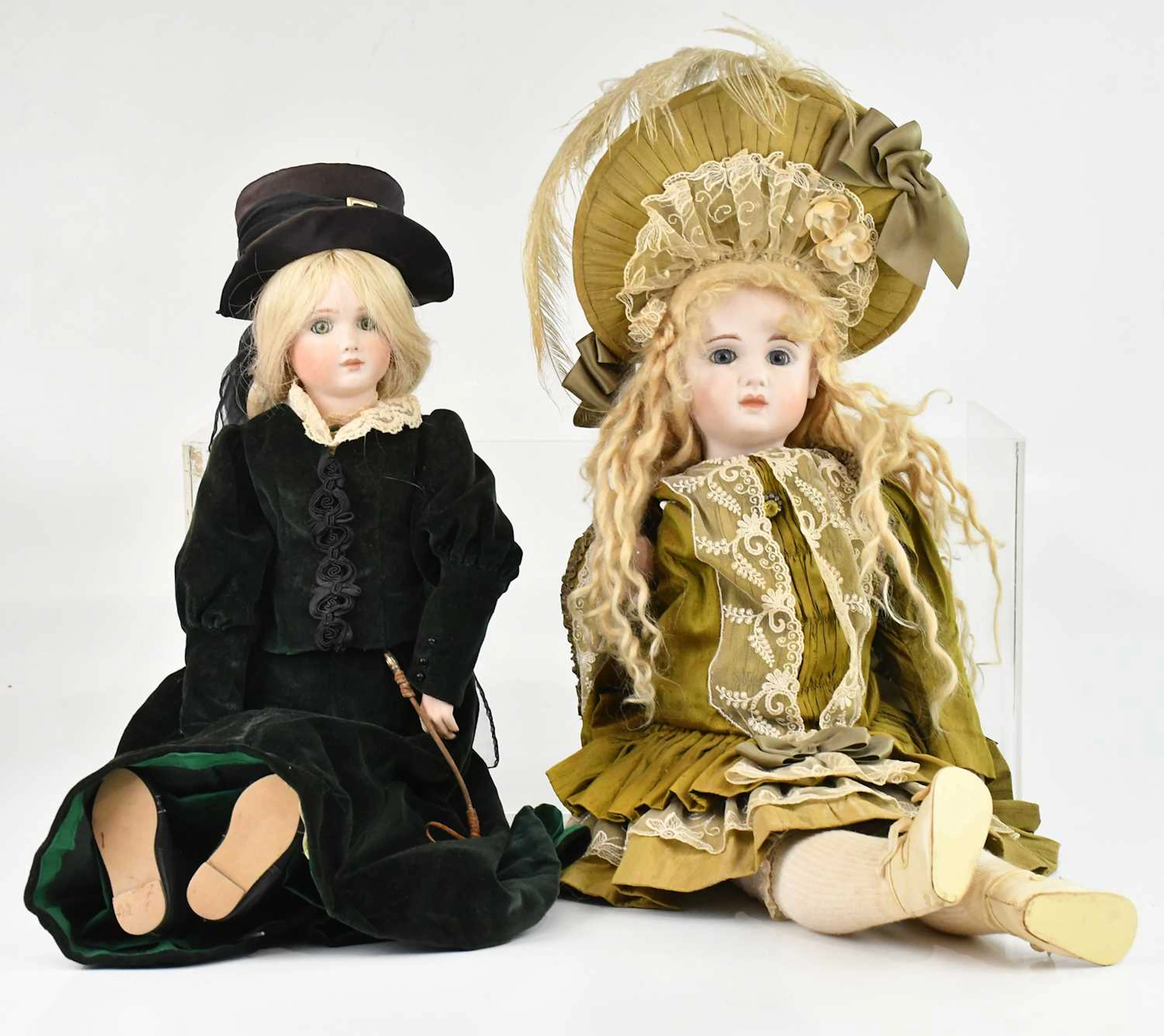 A reproduction bisque head doll in the manner of Andre Thuillier