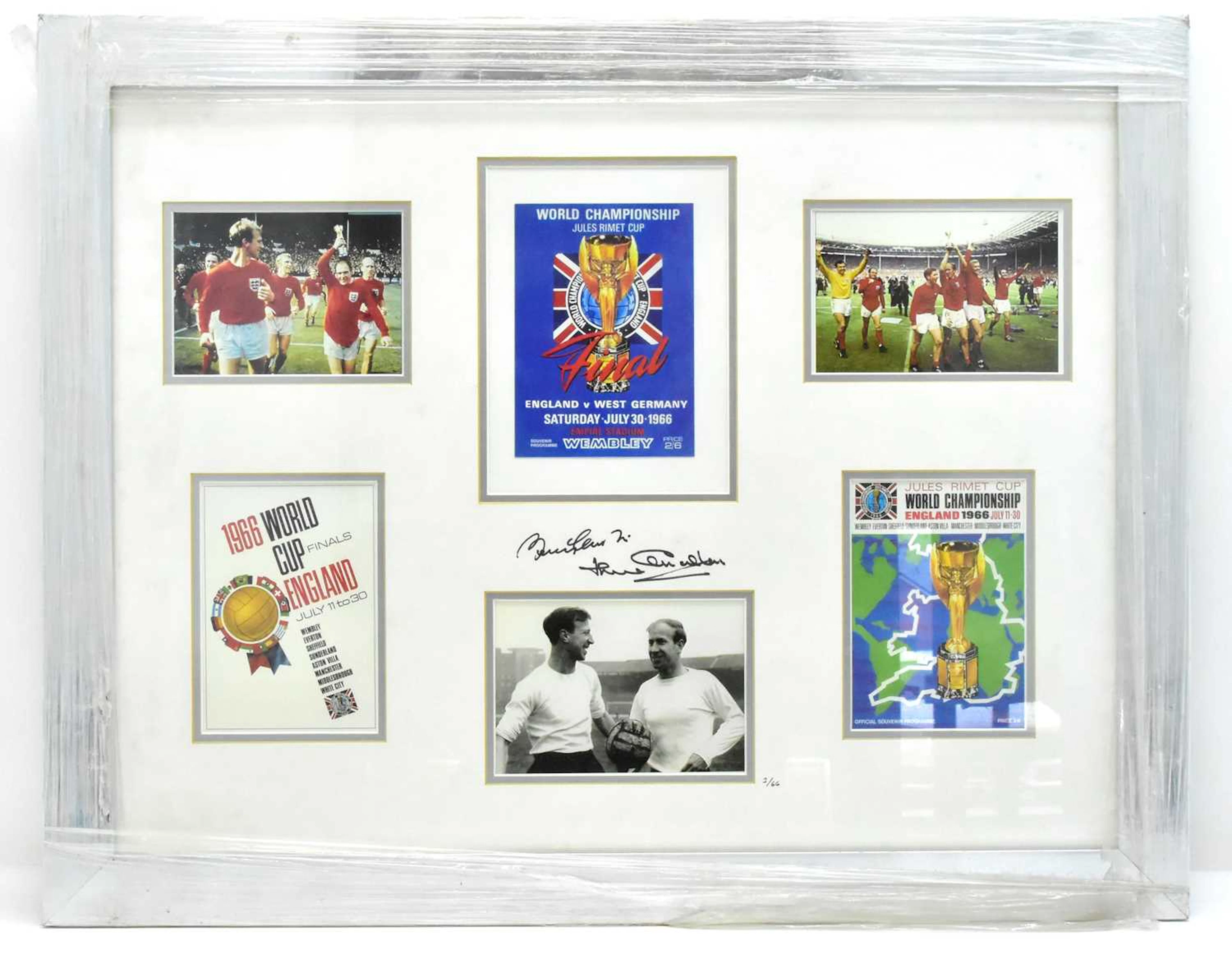 1966 ENGLAND V WEST GERMANY CUP FINAL; a 1966 World Cup framed montage