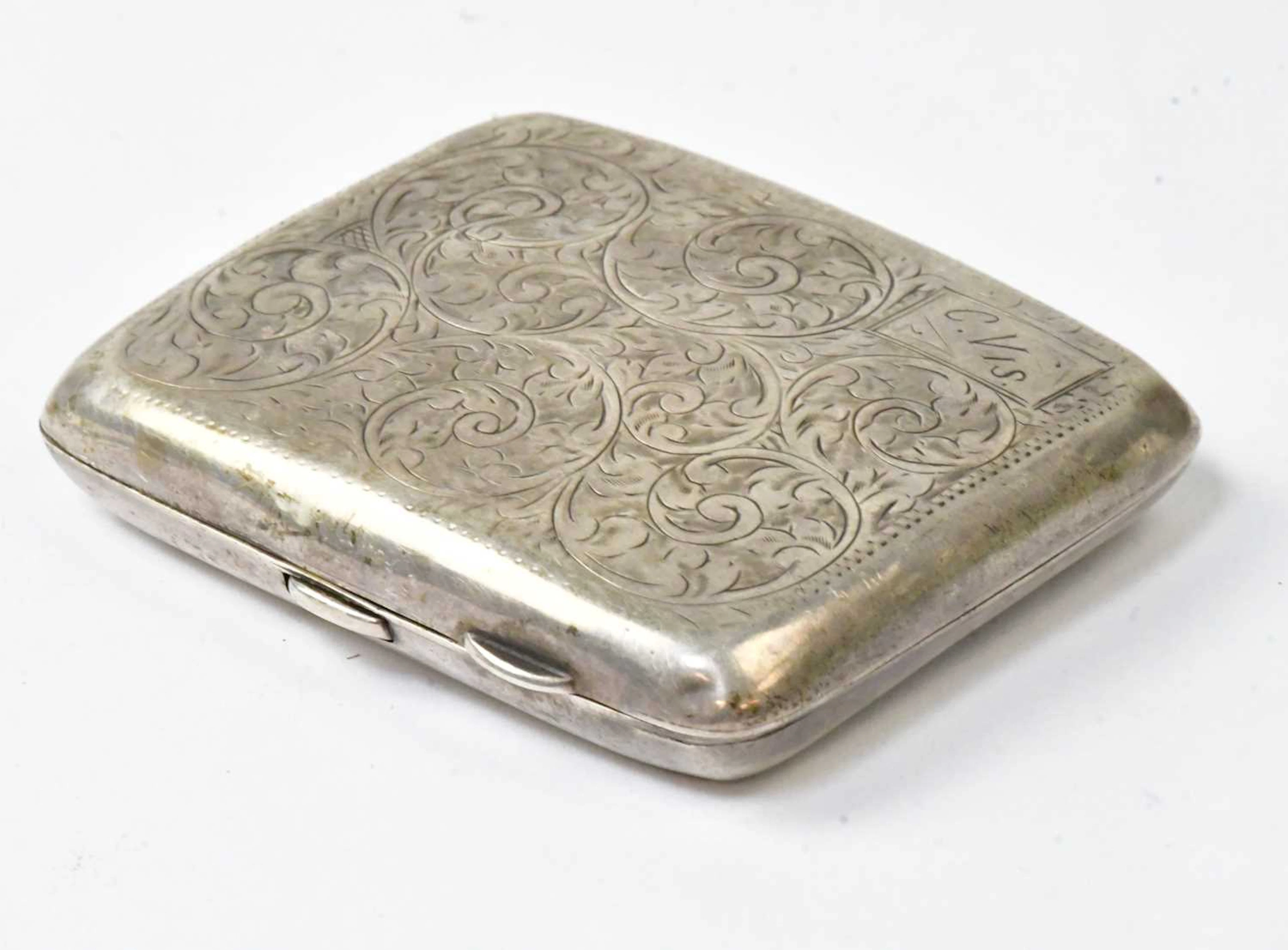 A hallmarked silver cigarette case