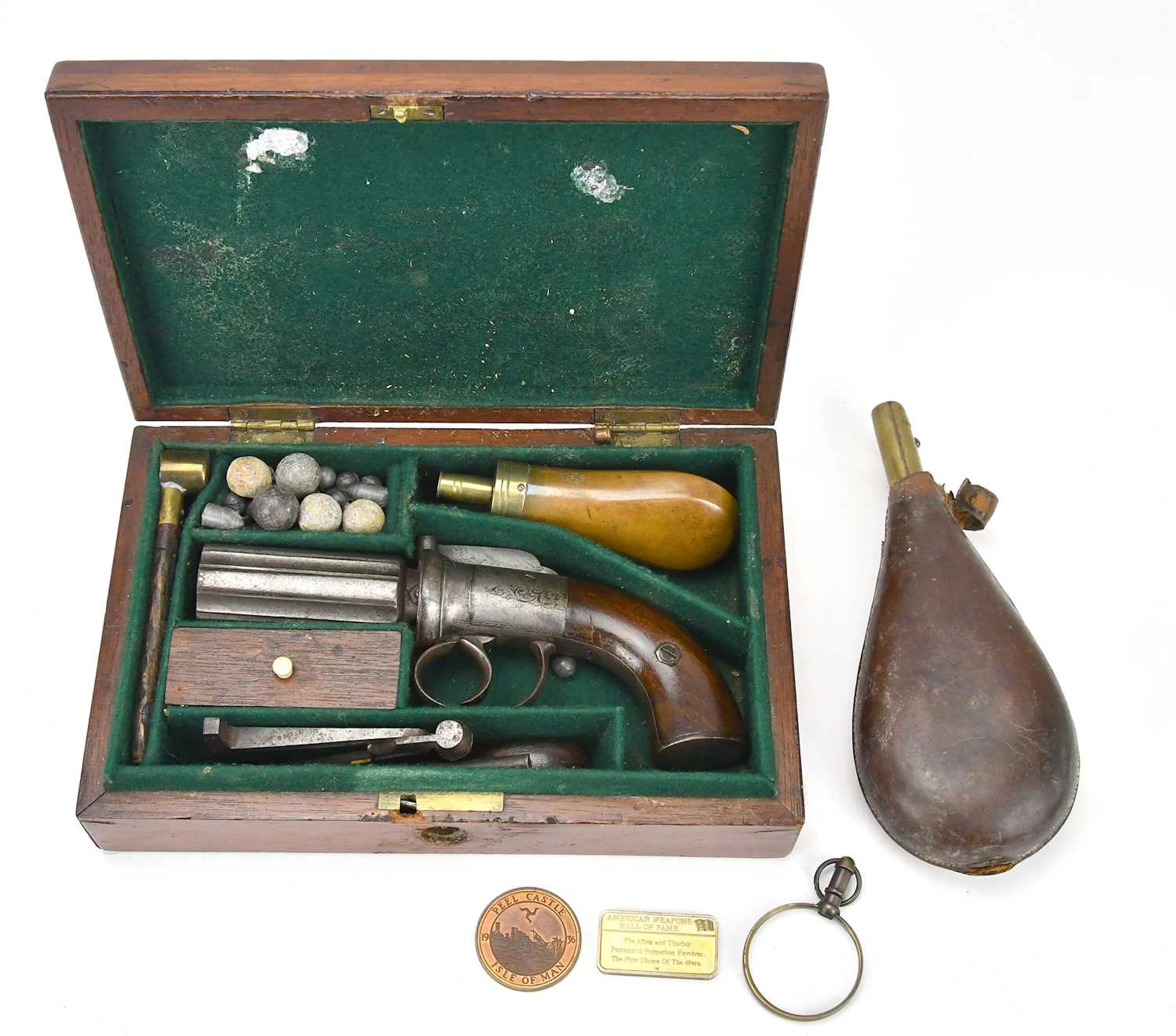 A 19th century percussion cap pepper box revolver