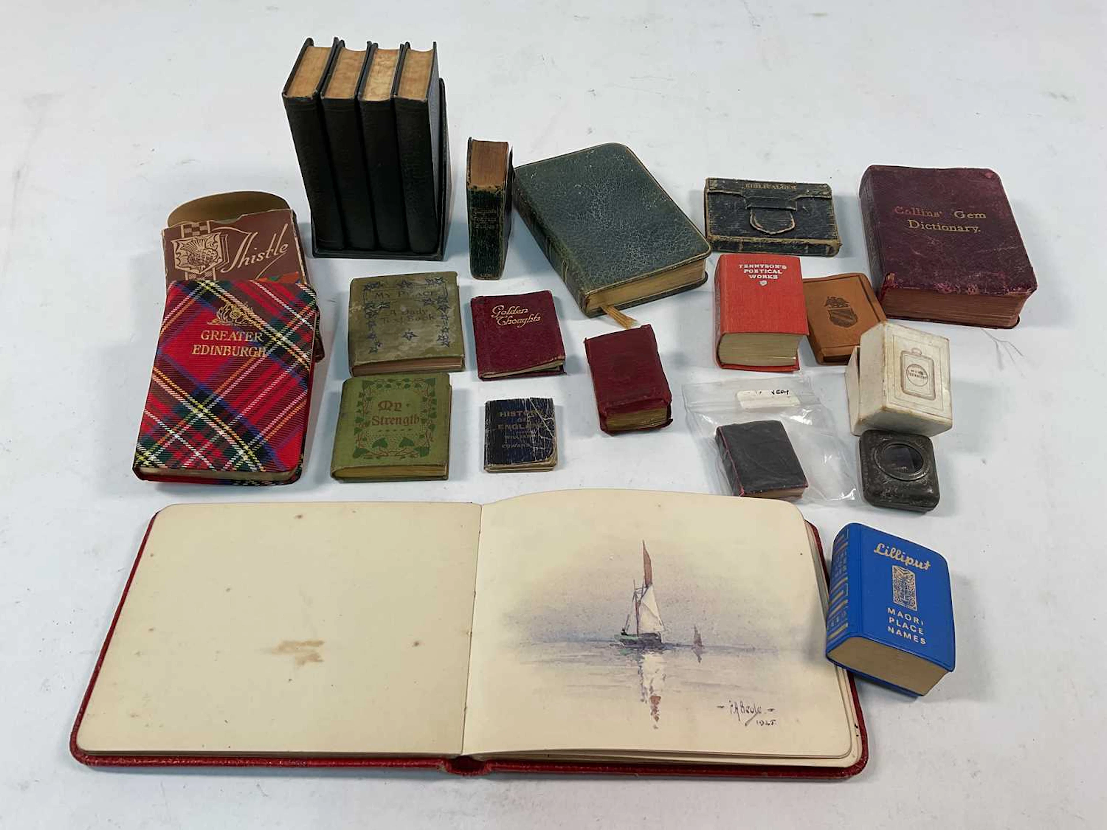 A collection of seventeen miniature books
