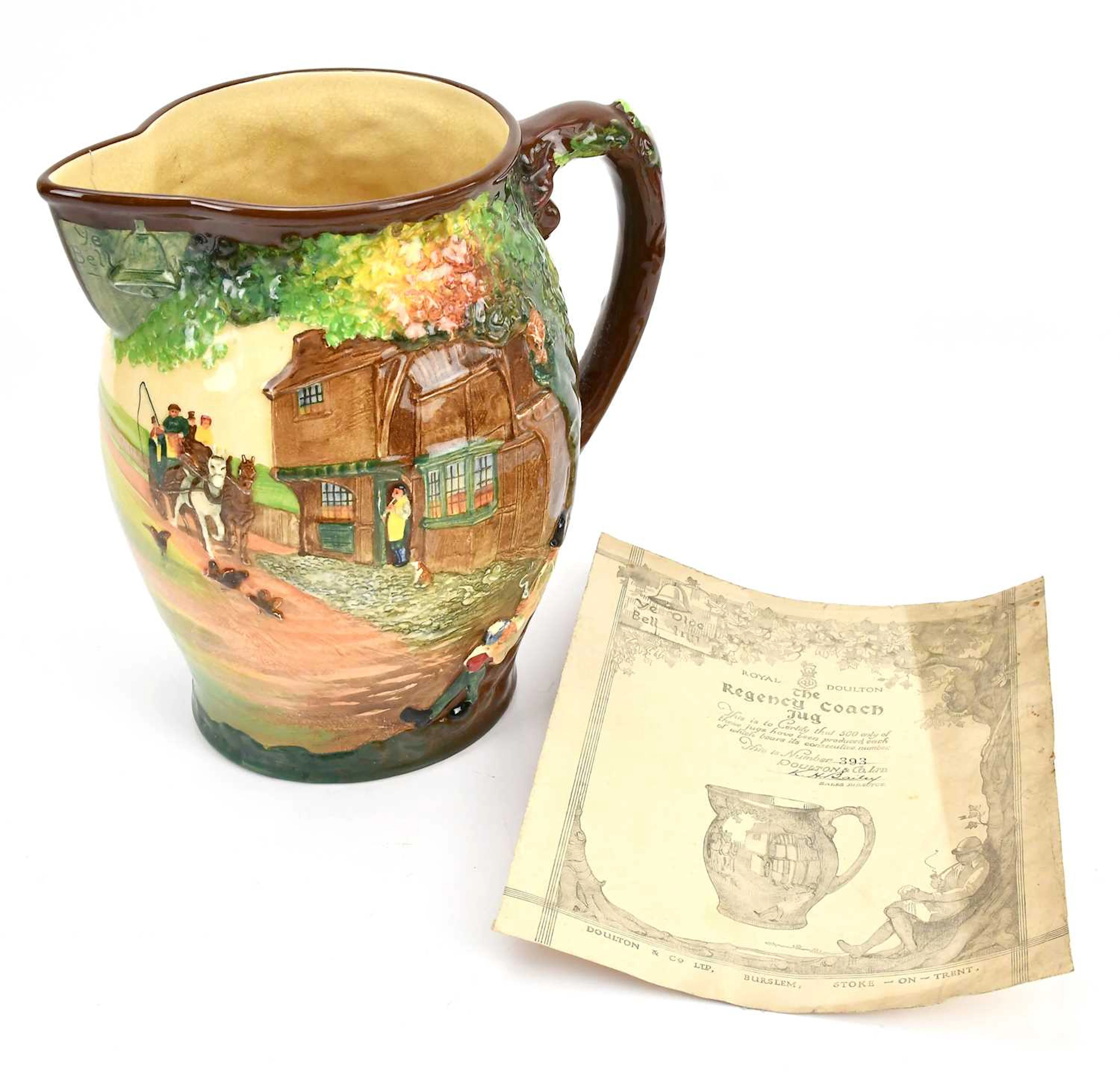 ROYAL DOULTON; 'The Regency Coach' jug