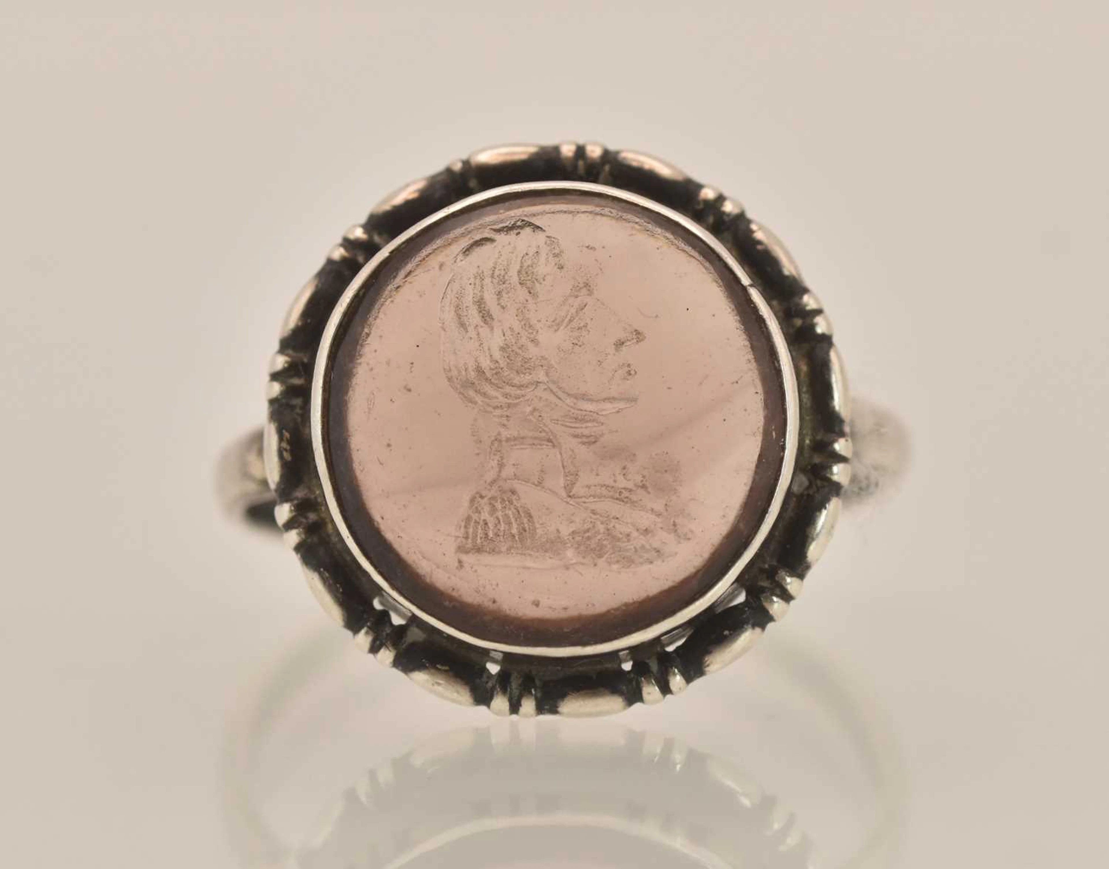 A Lord Nelson commemorative intaglio ring