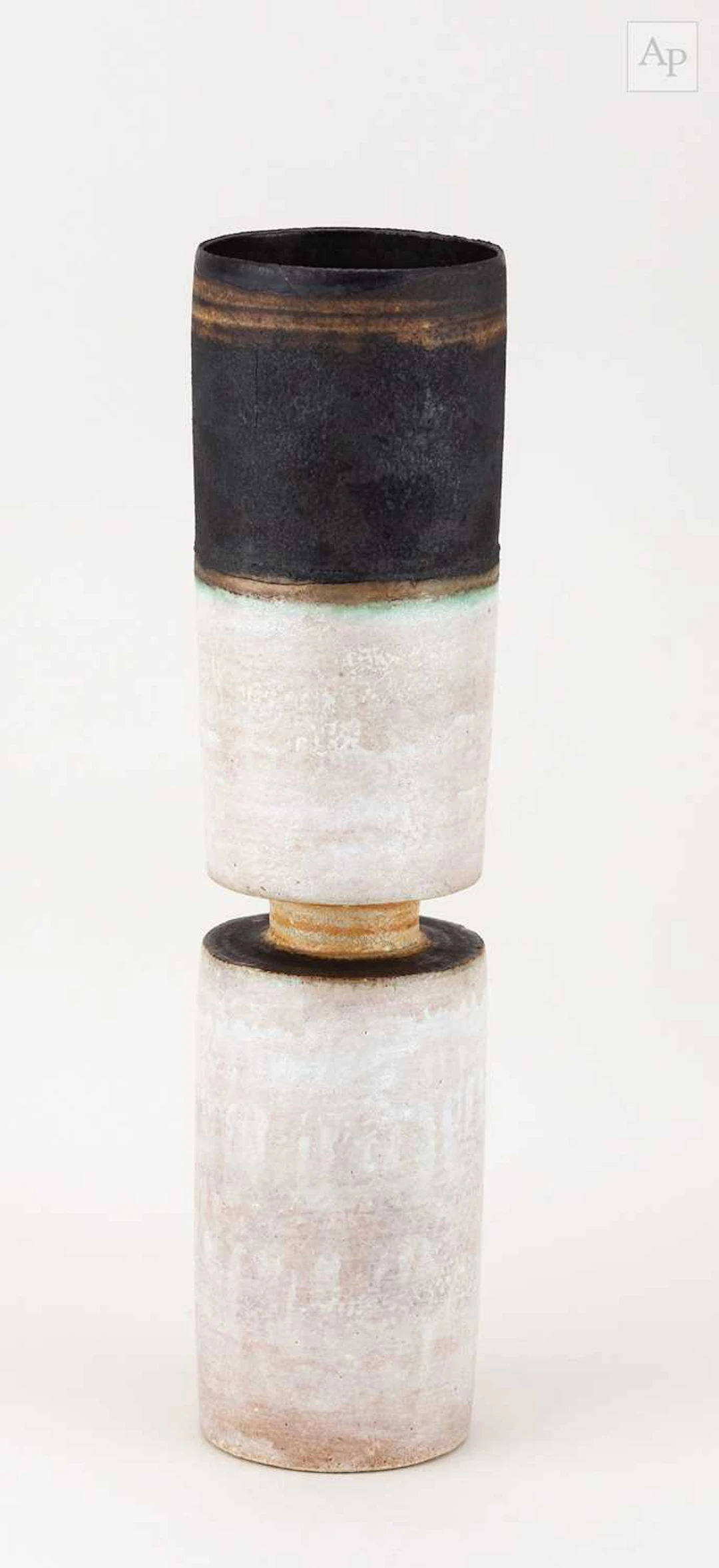 ROBIN WELCH (1936-2019); a tall cylindrical stoneware...