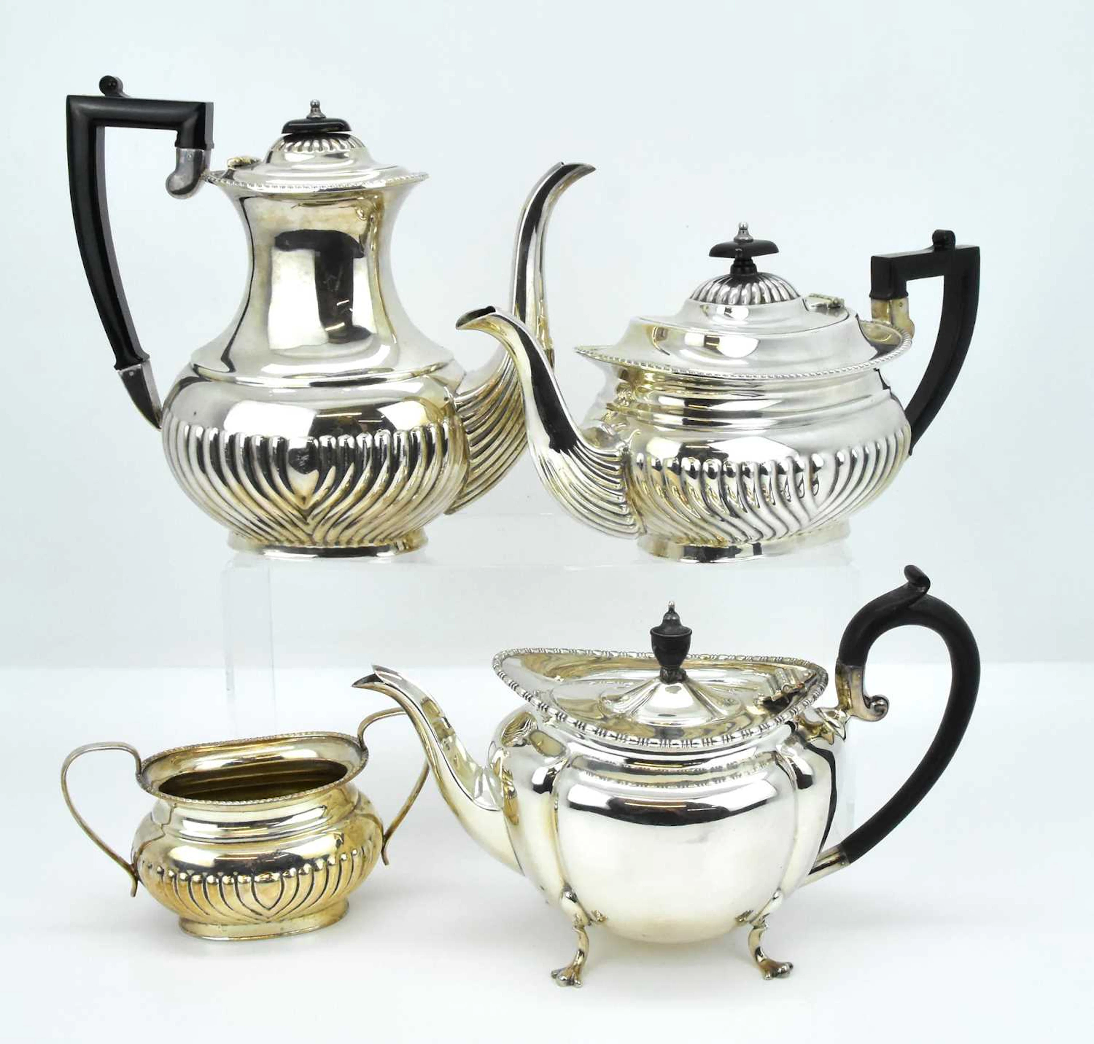 A four-piece mixed silver-plated tea service comprising...