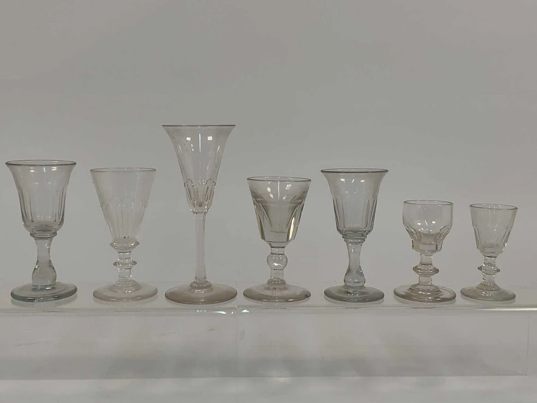 A group of Georgian cut glass port and cordial glasses