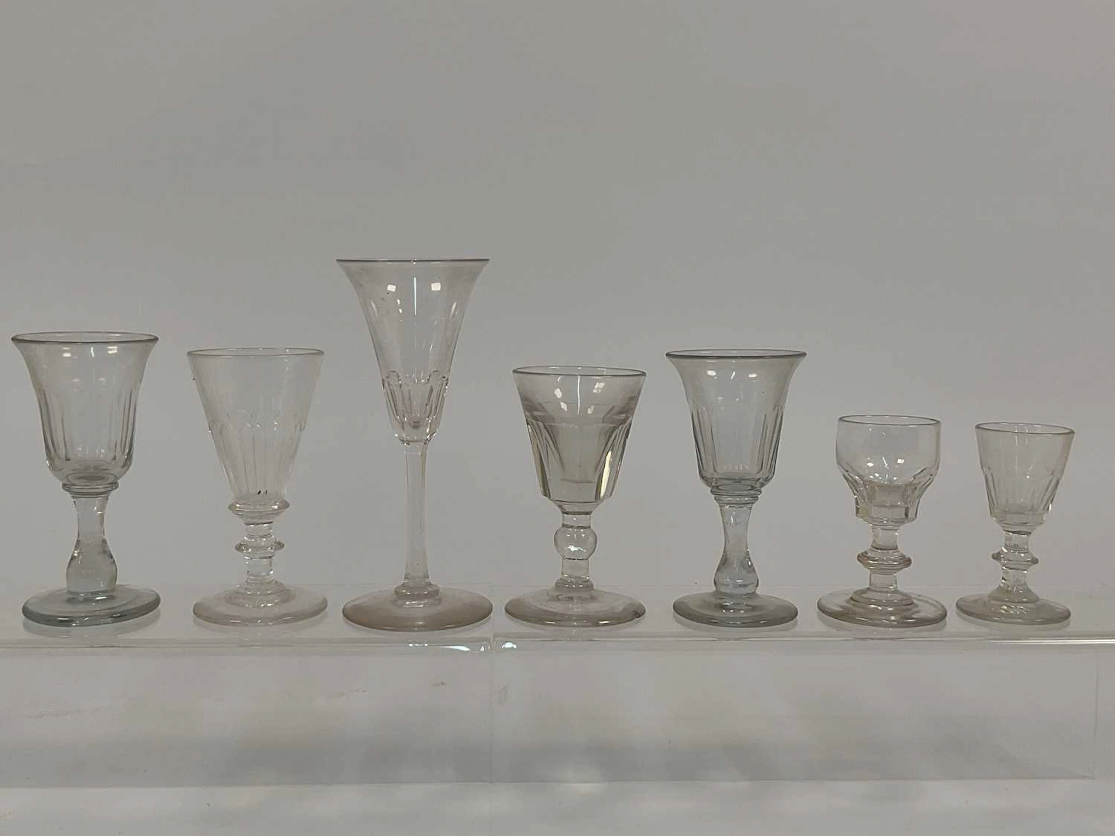 A group of Georgian cut glass port and cordial glasses