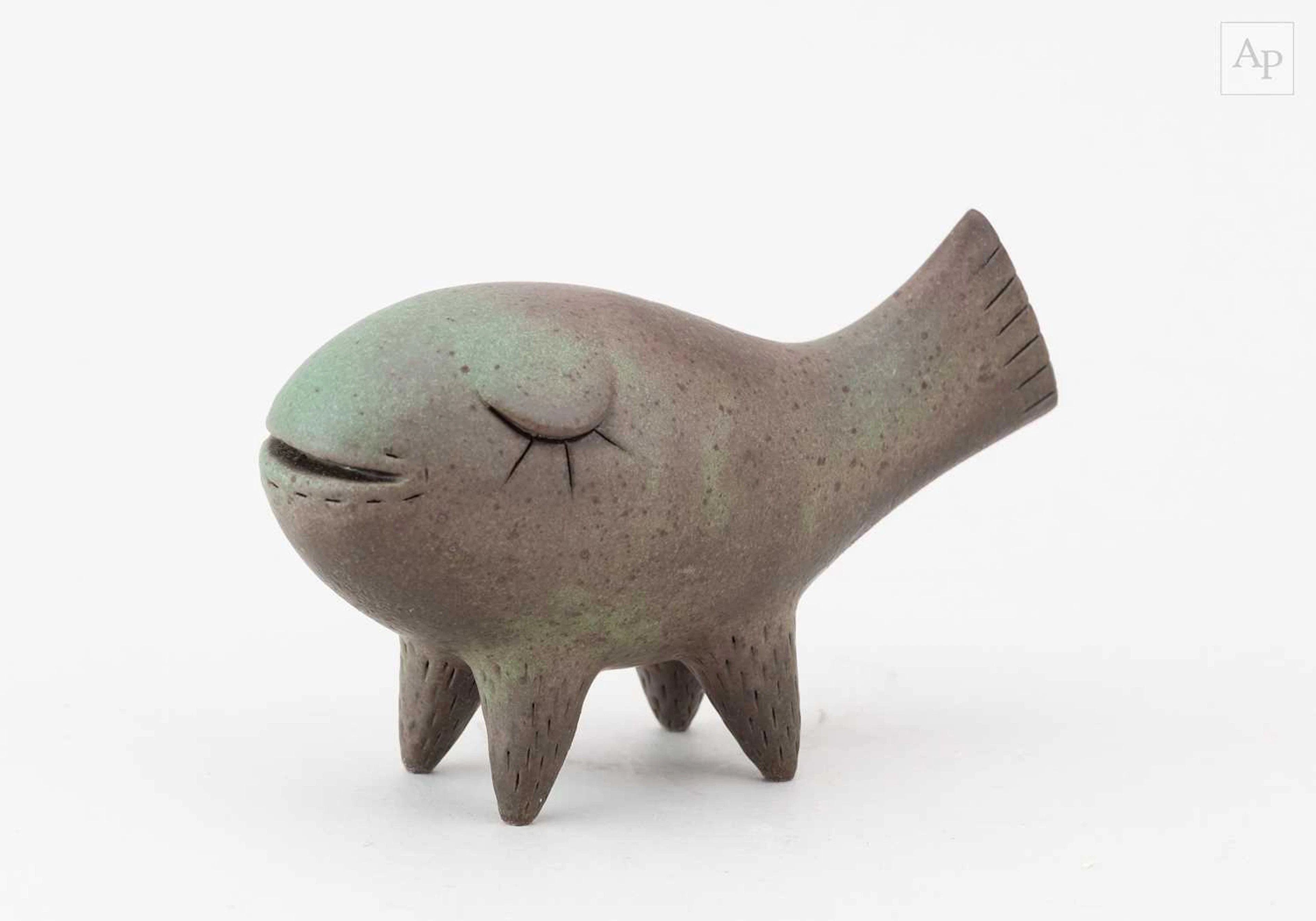 CHIU-I WU (born 1968); a small stoneware sculpture of a...