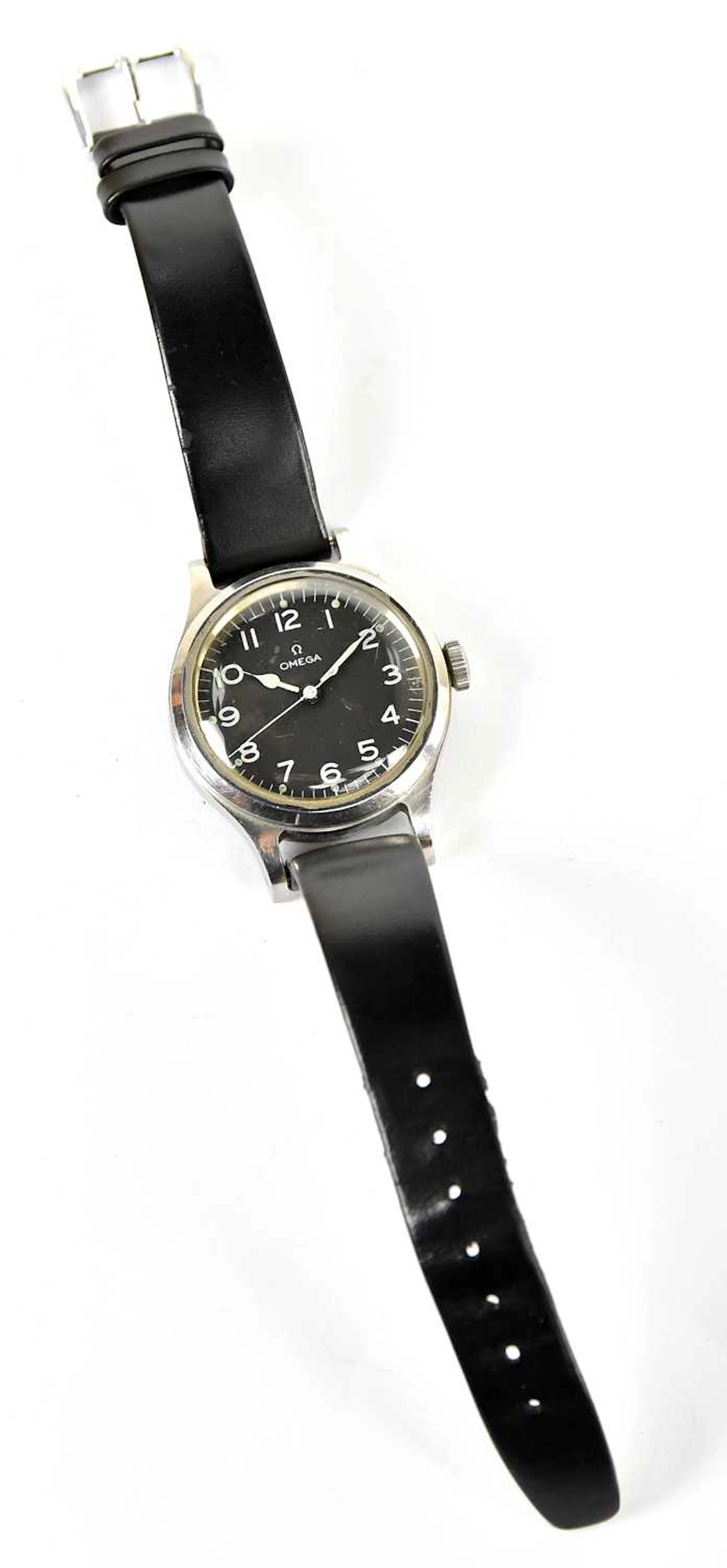 OMEGA; an Air Ministry issue RAF pilot's mechanical wristwatch
