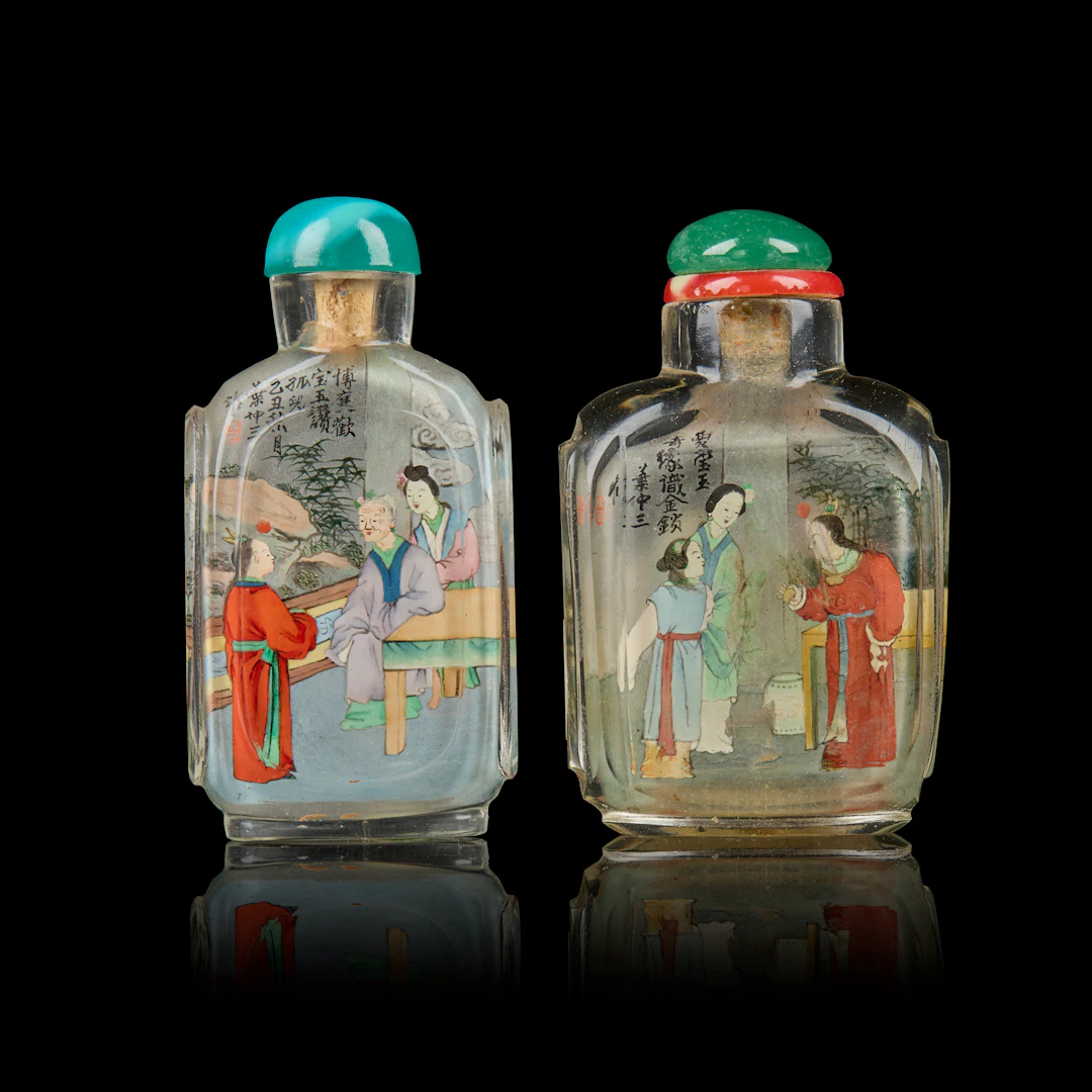 [PRIVATE ENGLISH COLLECTION] TWO CHINESE INSIDE-PAINTED 'DREAMS OF