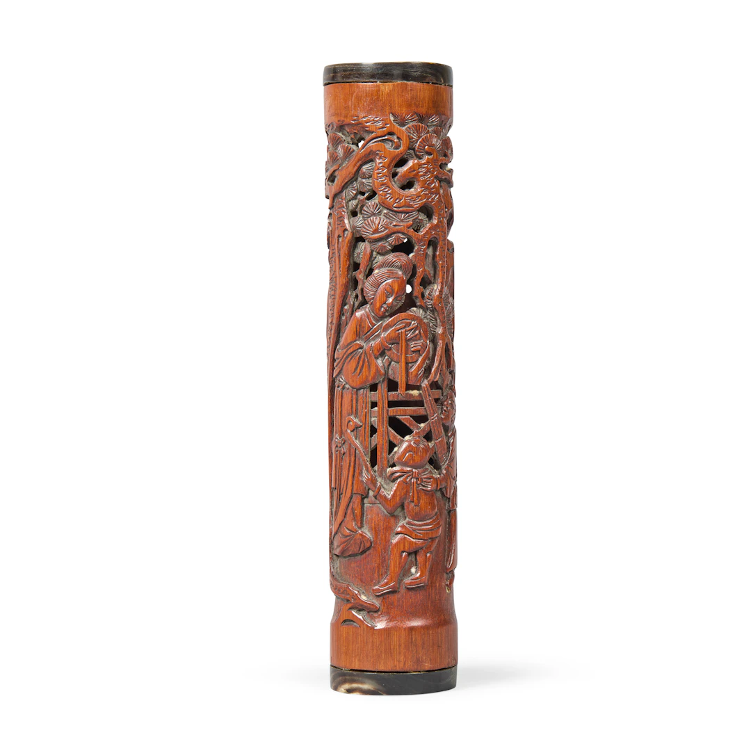[INCENSE CULTURE] CHINESE CARVED BAMBOO 'FIGURAL' PARFUMIER