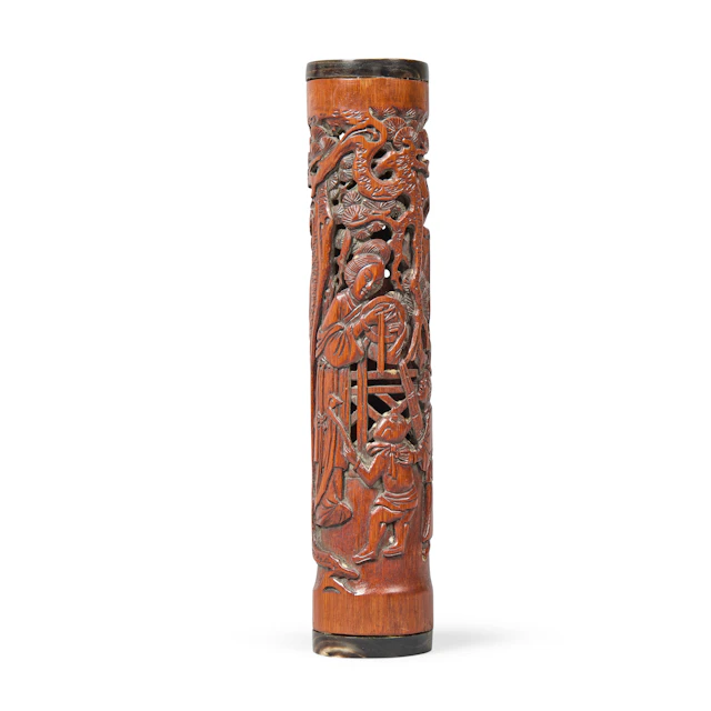 [INCENSE CULTURE] CHINESE CARVED BAMBOO 'FIGURAL' PARFUMIER