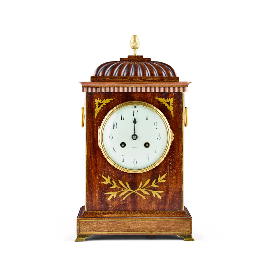 EDWARDIAN BRASS INALID MAHOGANY BRACKET CLOCK