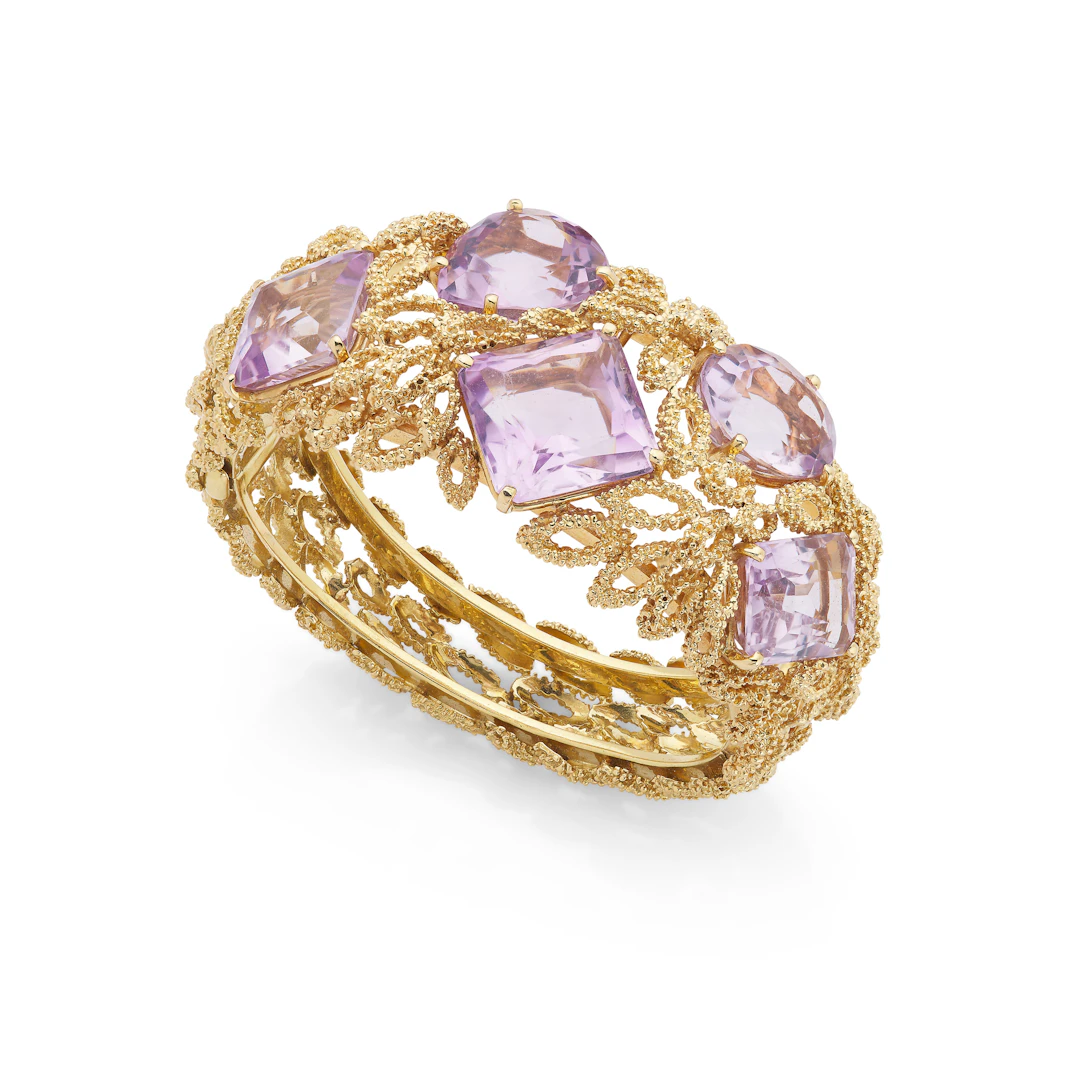 An amethyst bangle