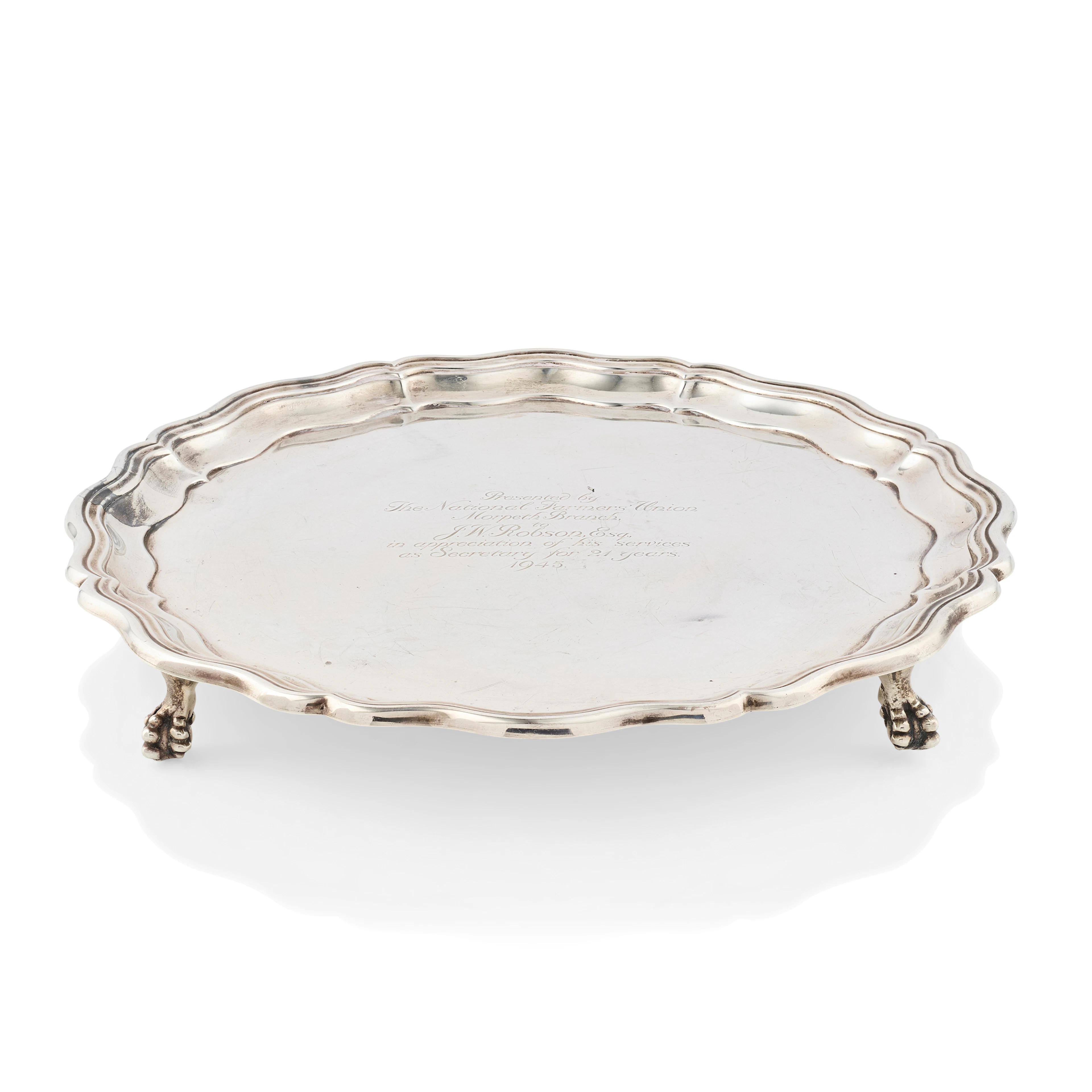 A 1940s PRESENTATION SALVER