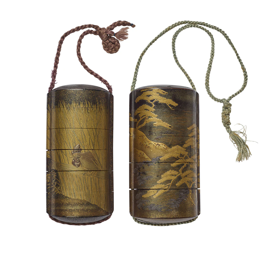 TWO JAPANESE LACQUER INROS