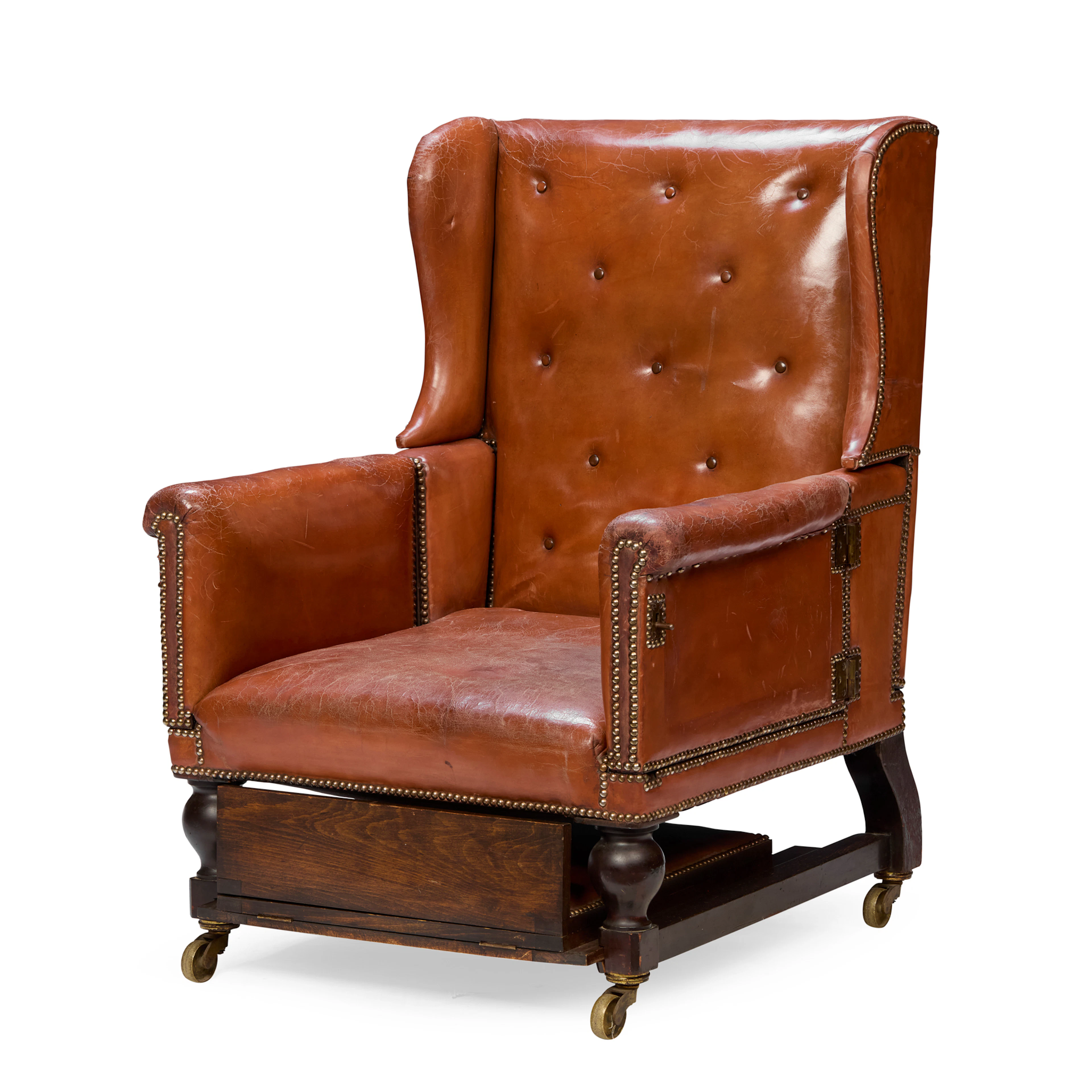 EARLY VICTORIAN PATENT METAMORPHIC WING ARMCHAIR