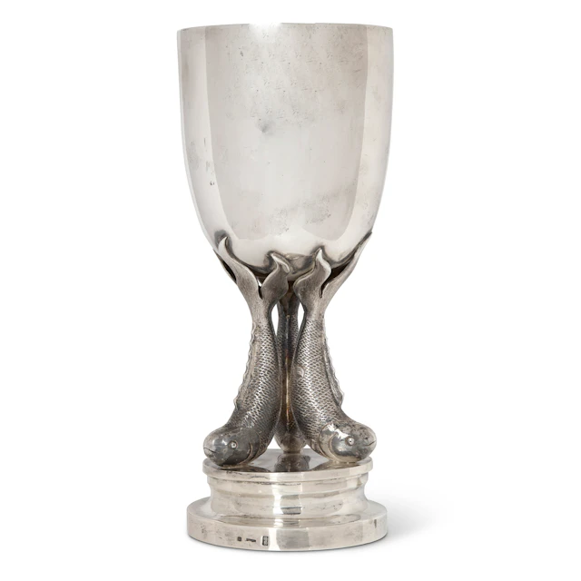 [PROPERTY OF A GENTLEMAN IN ENGLAND] CHINESE EXPORT SILVER 'FISH' GOBLET
