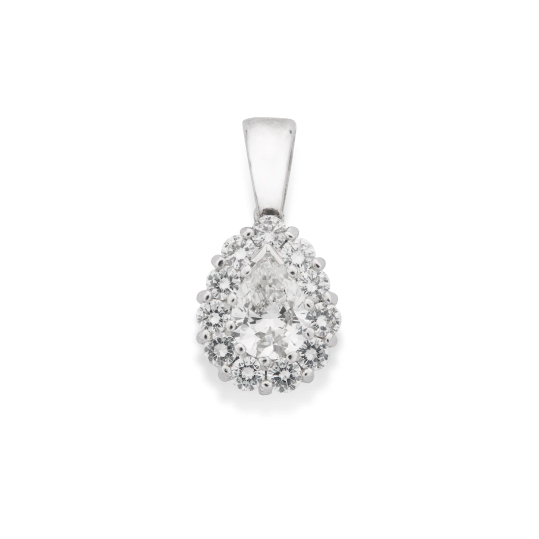 A diamond cluster pendant