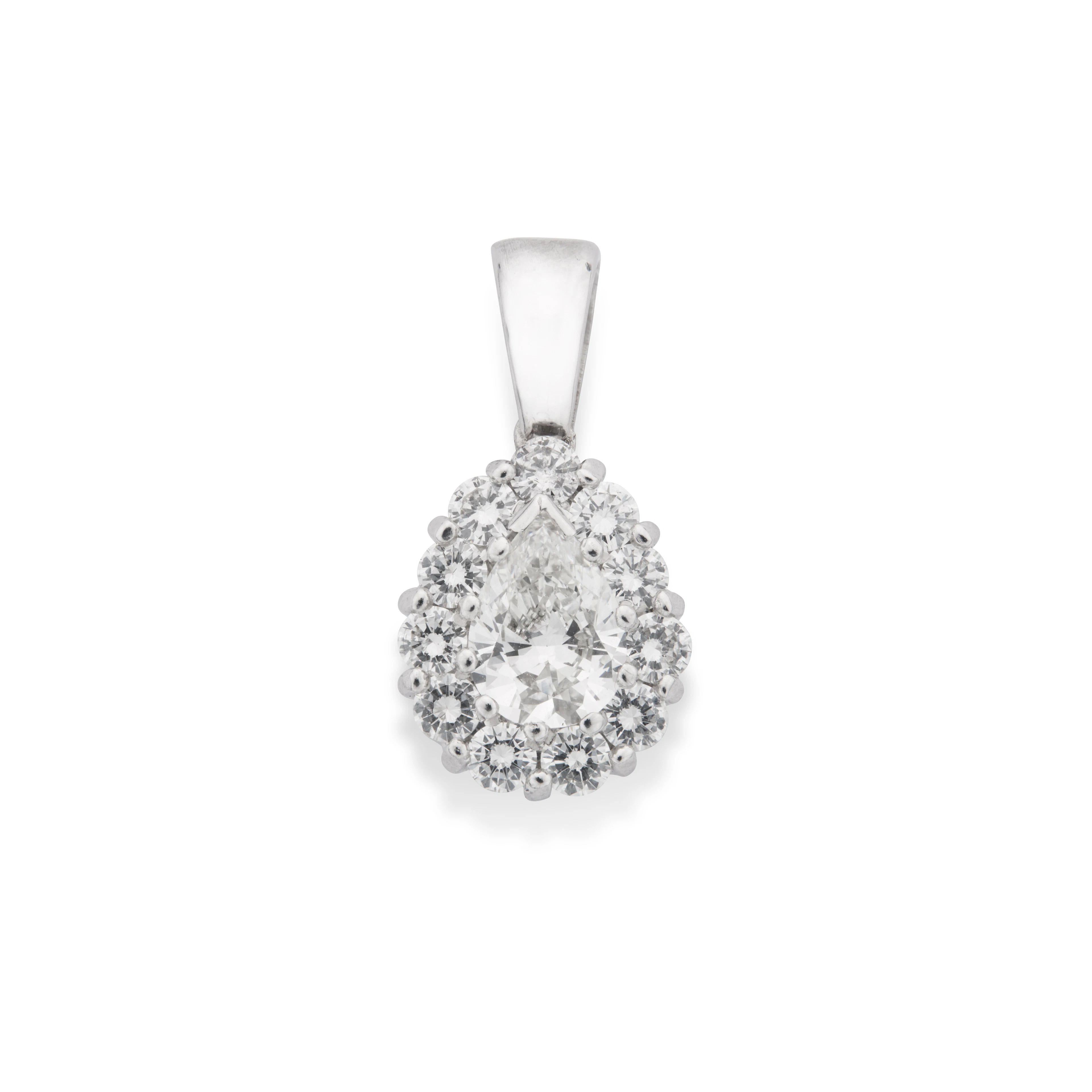 A diamond cluster pendant