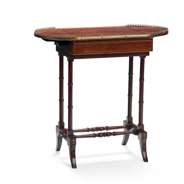 REGENCY ROSEWOOD AND BRASS MOUNTED GAMES TABLE