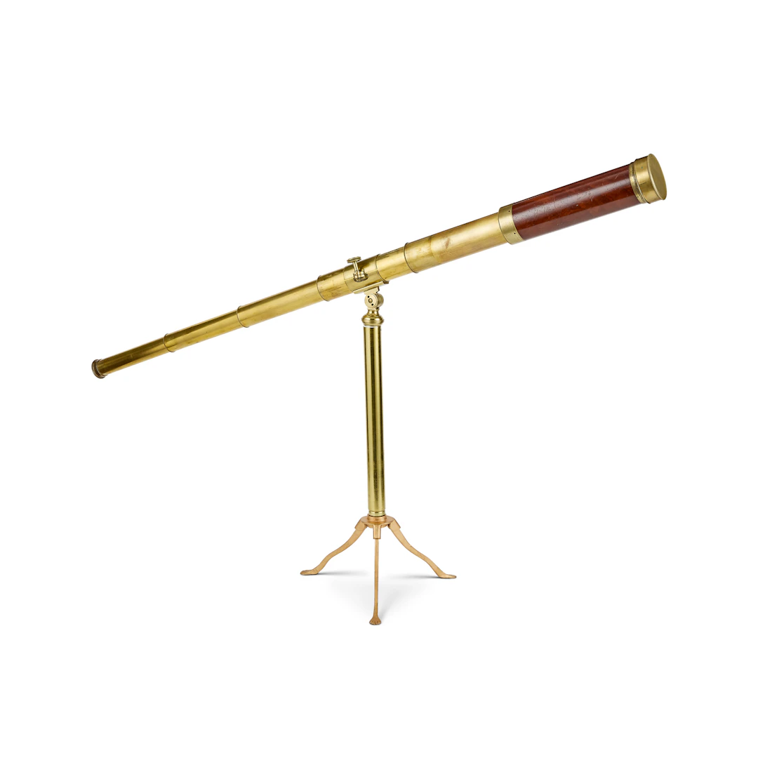 ENGLISH 2 INCH BRASS REFRACTING LIBRARY TELESCOPE, F DAY, LONDON