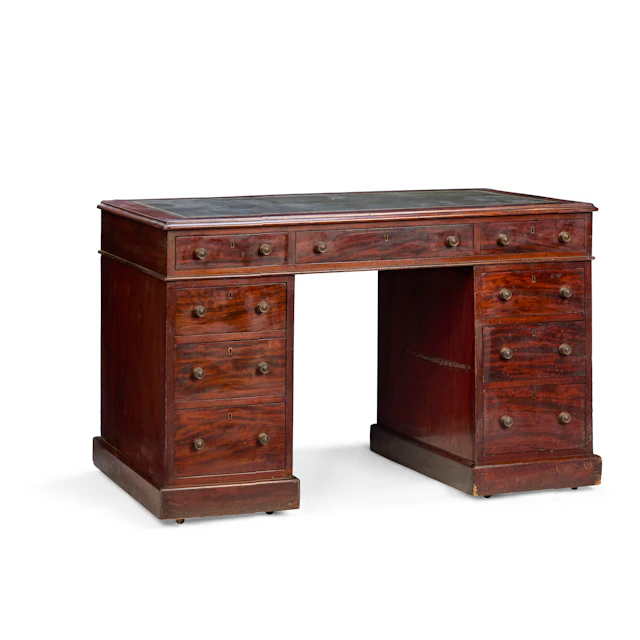 WILLIAM IV MAHOGANY PEDESTAL DESK