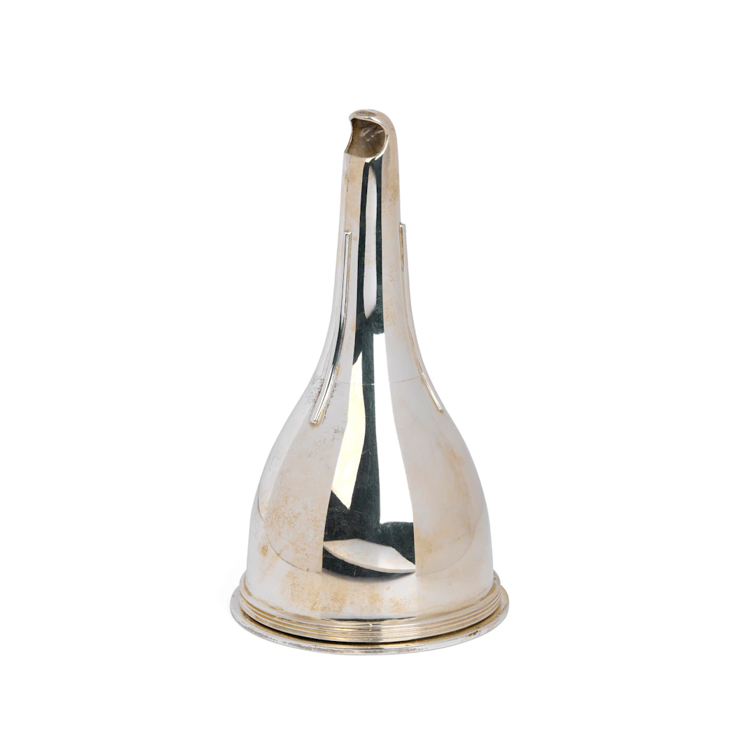 CONTEMPORARY SILVER WINE FUNNEL