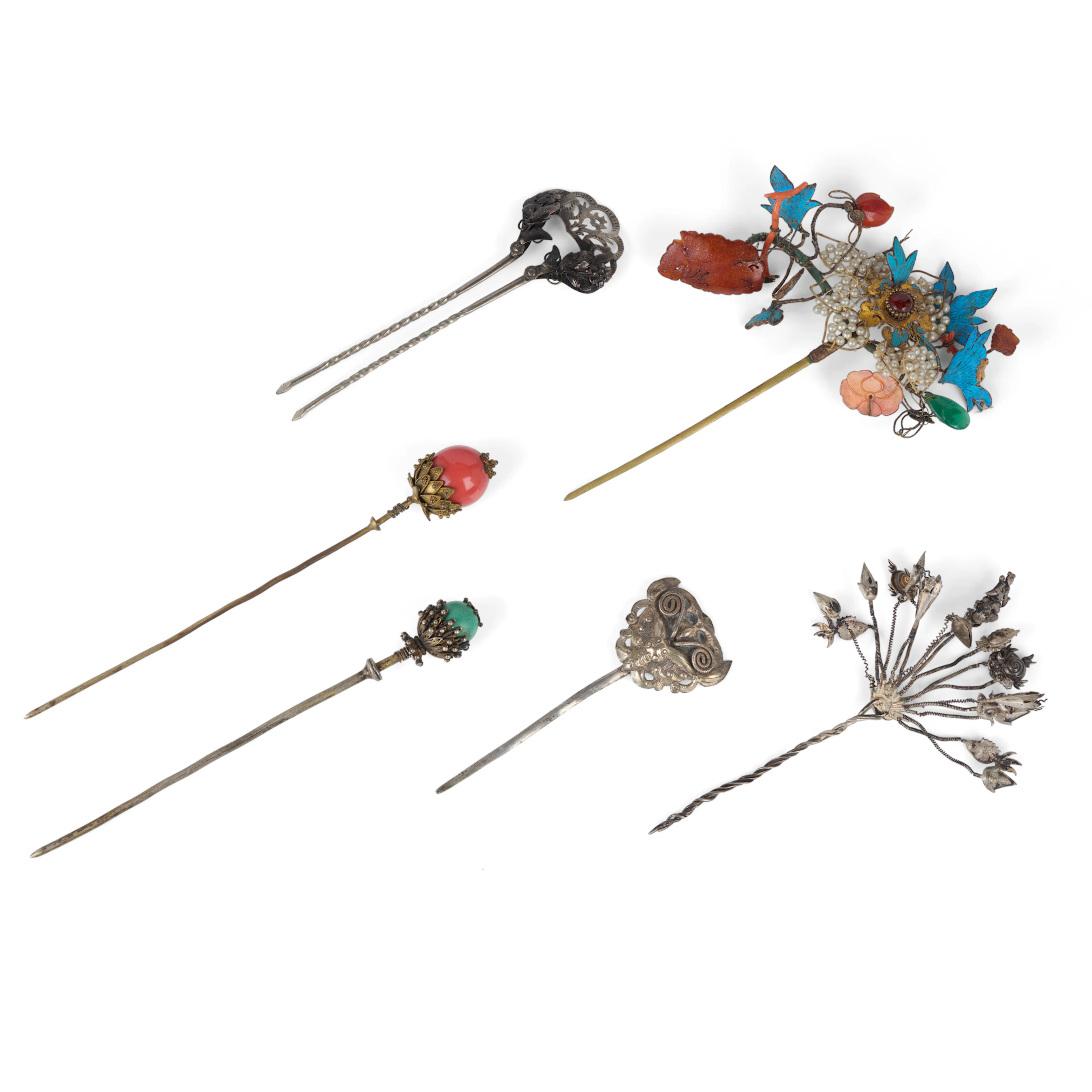 [PROPERTY OF A GENTLEMAN IN ENGLAND] GROUP OF SIX CHINESE HAIRPINS