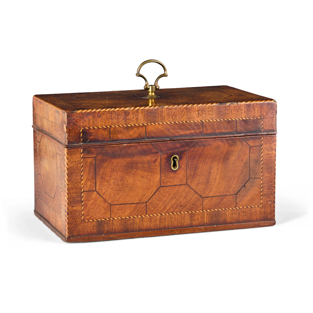 GEORGE III MAHOGANY TEA CADDY