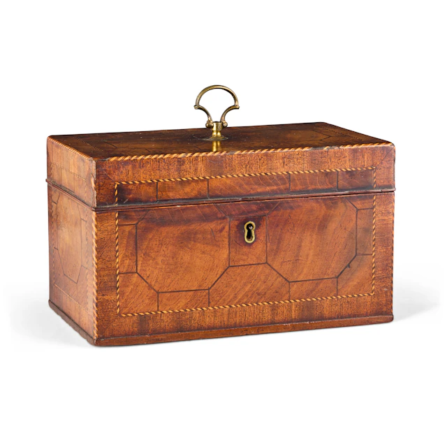 GEORGE III MAHOGANY TEA CADDY