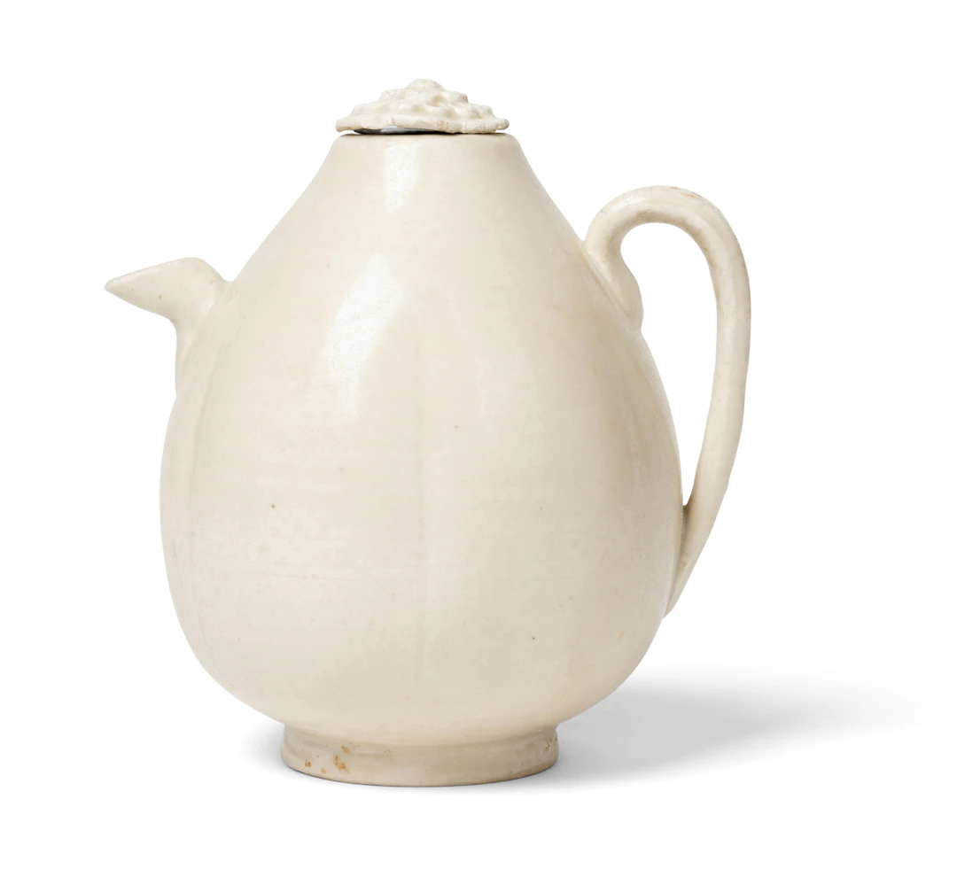 [DRINKING CULTURE] CHINESE DING-WARE MELON-SHAPED EWER WITH COVER