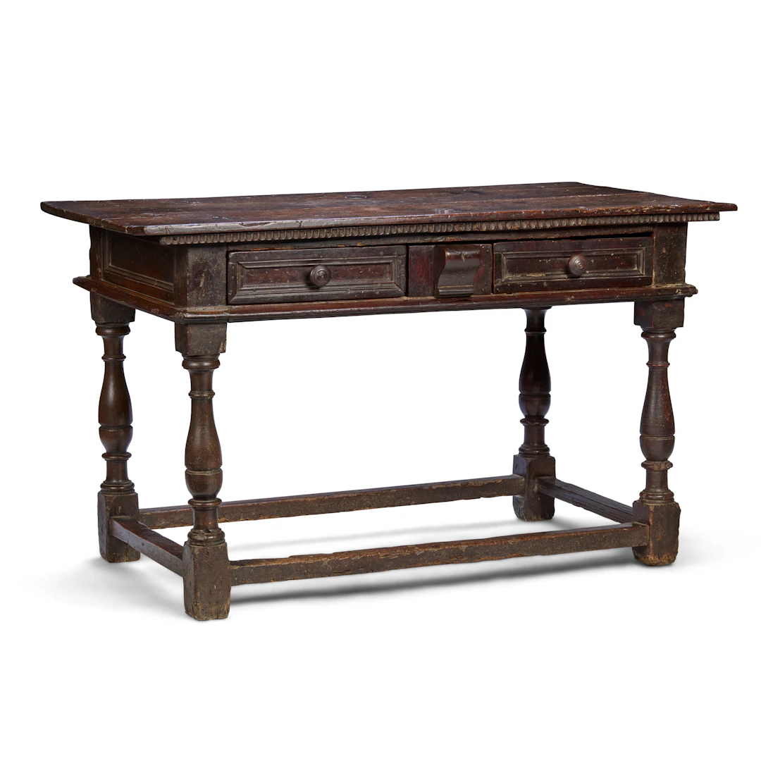 OAK AND WALNUT CENTRE TABLE