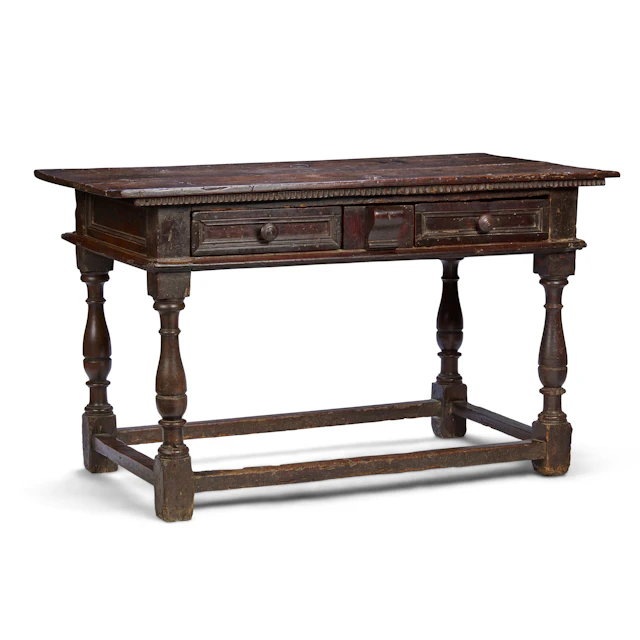 OAK AND WALNUT CENTRE TABLE