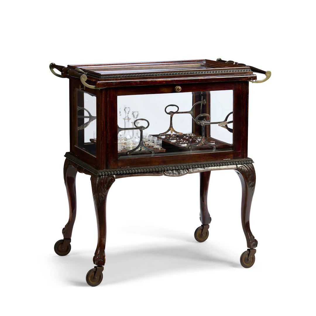 EDWARDIAN MAHOGANY METAMORPHIC DRINKS TROLLEY