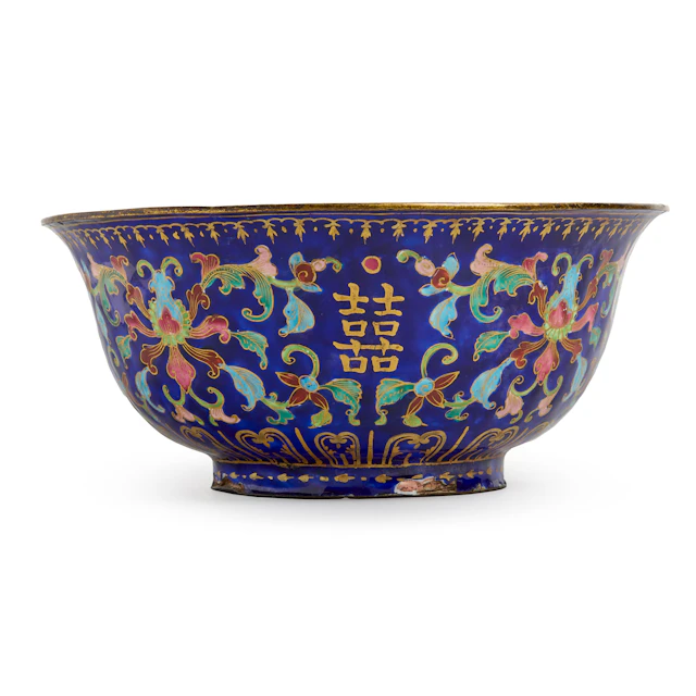 [PRIVATE COLLECTION, LONDON] CHINESE GILT-DECORATED PAINTED ENAMEL