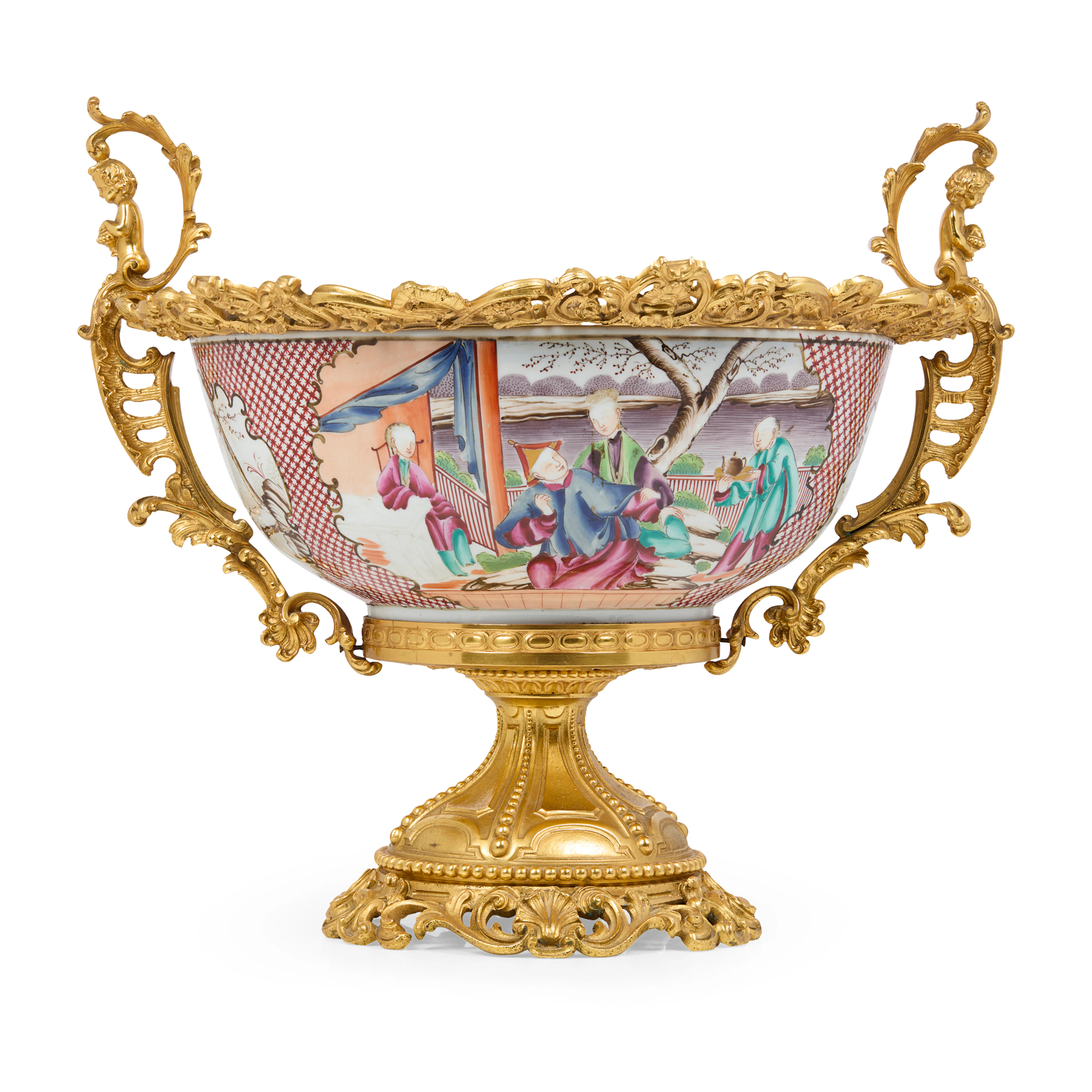 CHINESE FAMILLE ROSE PUNCH BOWL