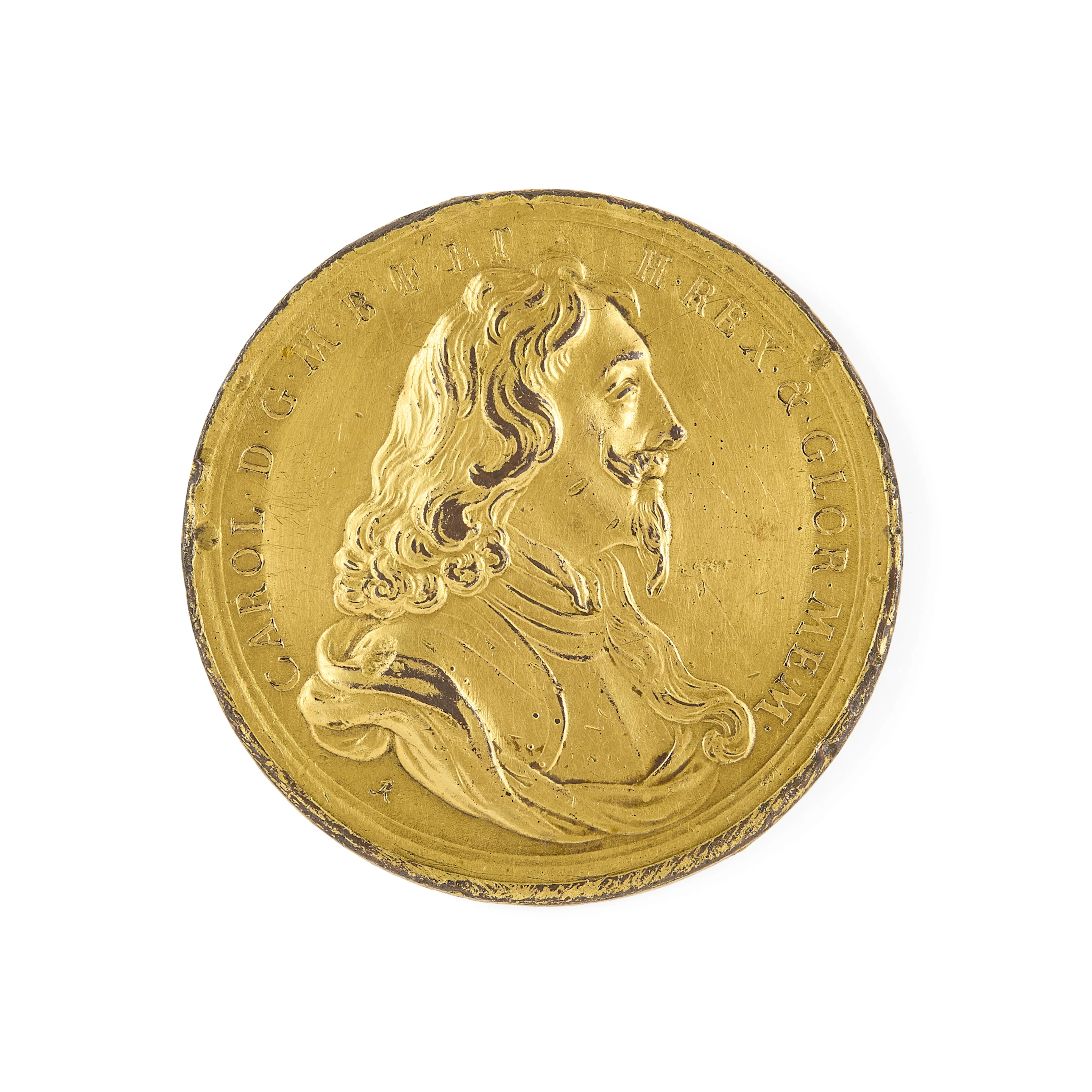 A GILT BRONZE CHARLES I MEMORIAL MEDALLION