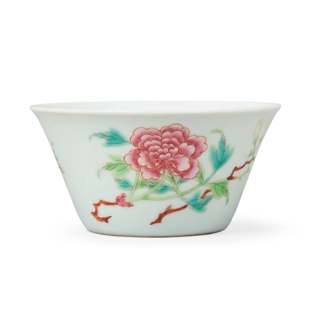 [DRINKING CULTURE] CHINESE FAMILLE ROSE 'BUTTERFLY AND FLOWER' CUP