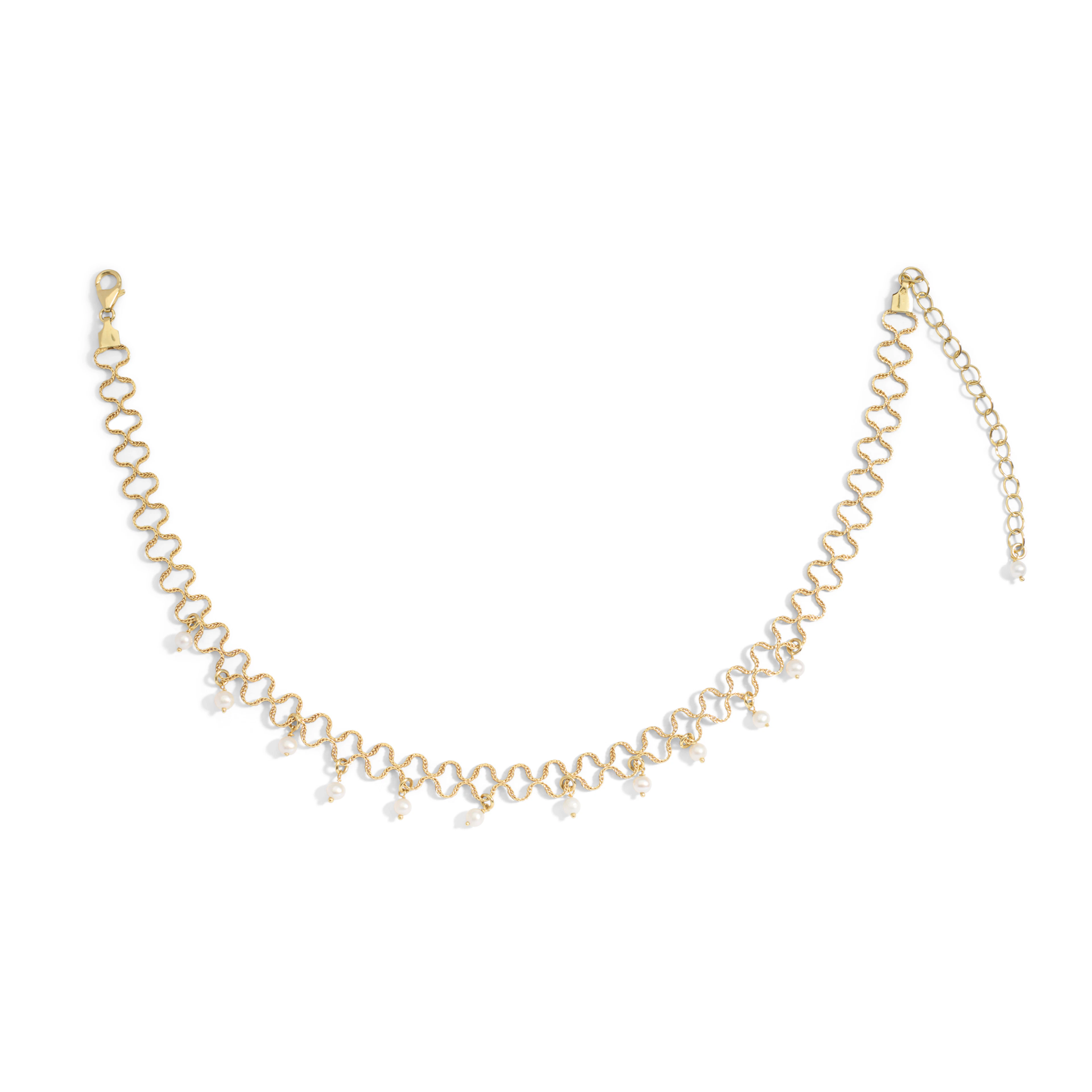 A 9ct gold cultured freshwater pearl choker necklace