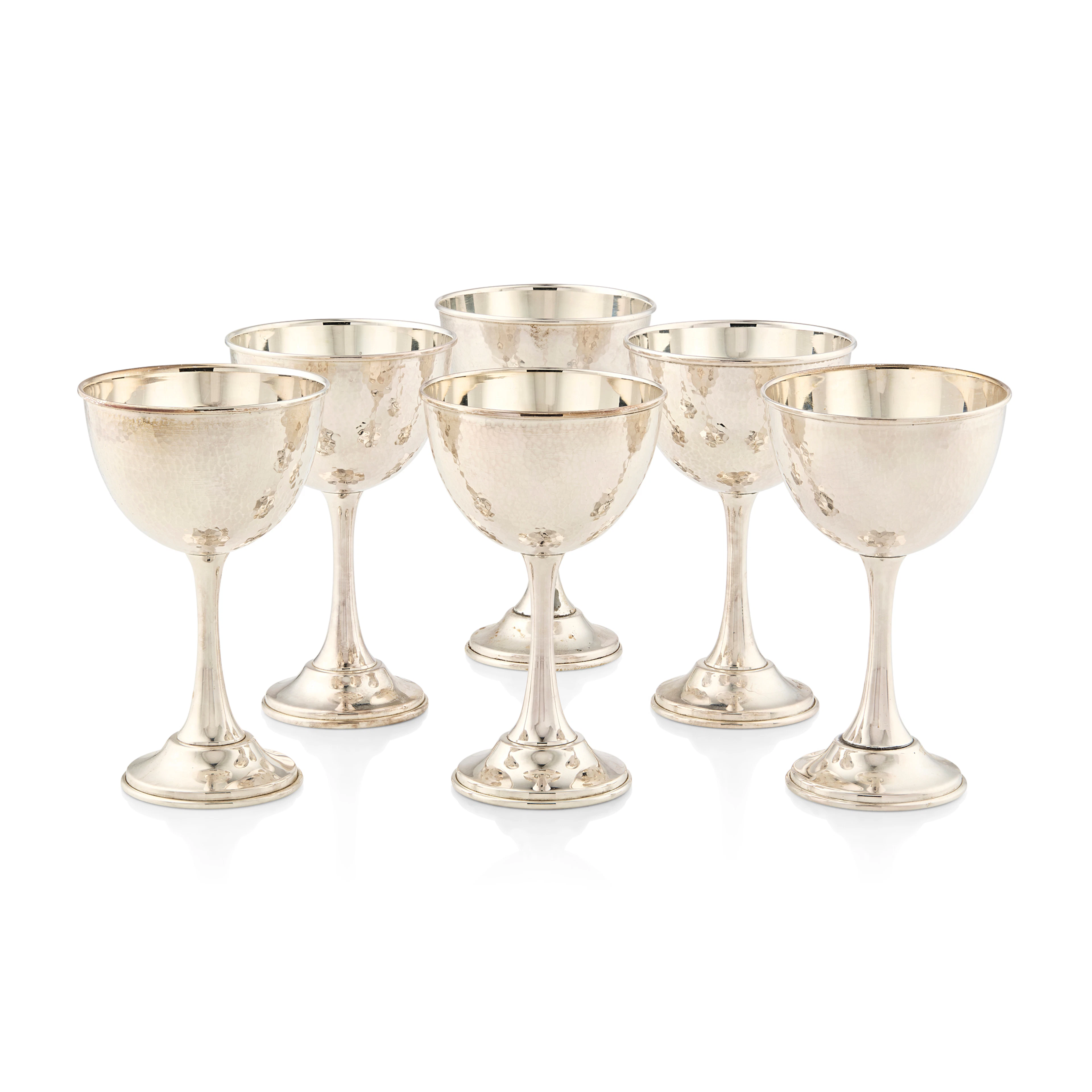 A CASED SET OF SIX 20TH CENTURY CHAMPAGNE COUPES