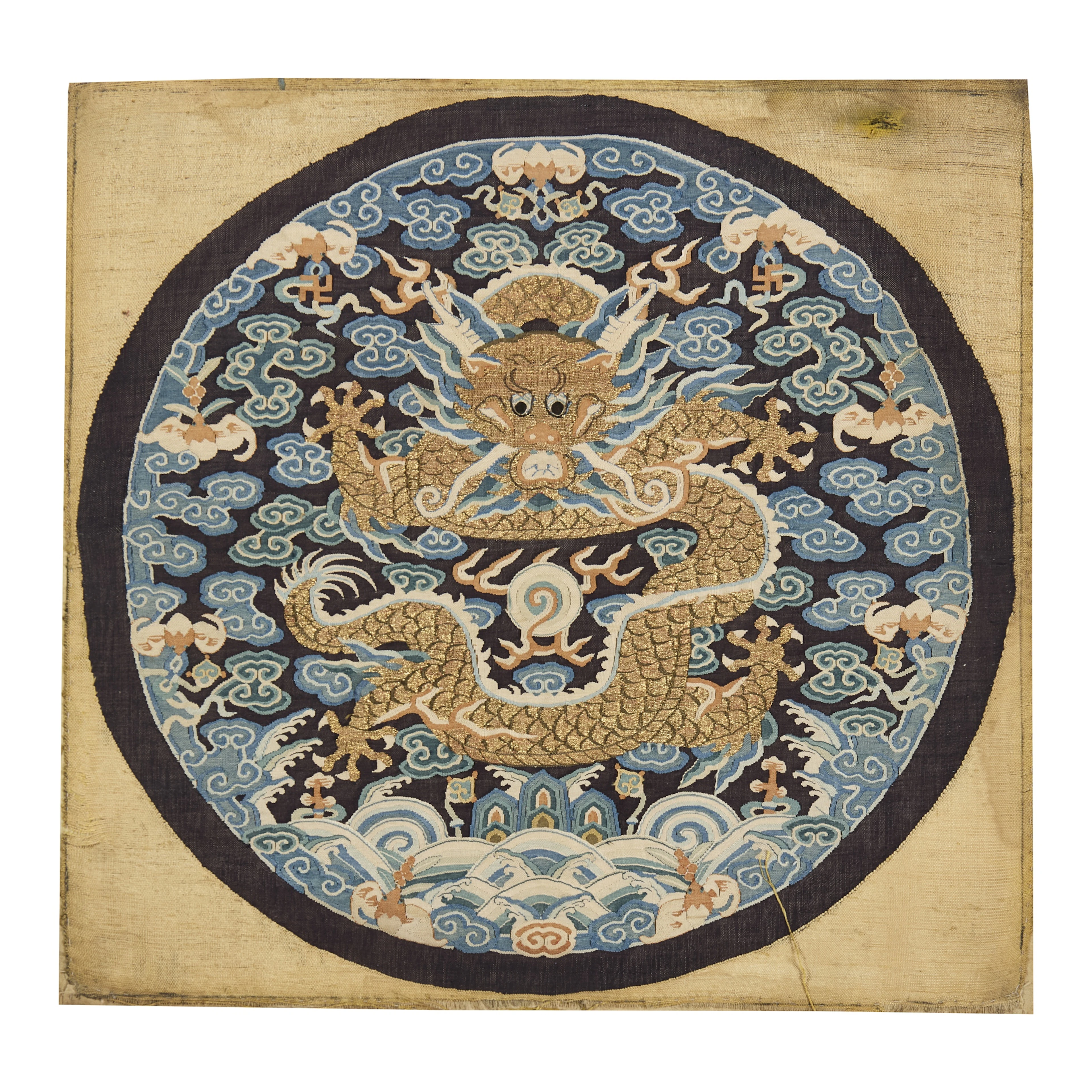 CHINESE KESI 'DRAGON' ROUNDEL