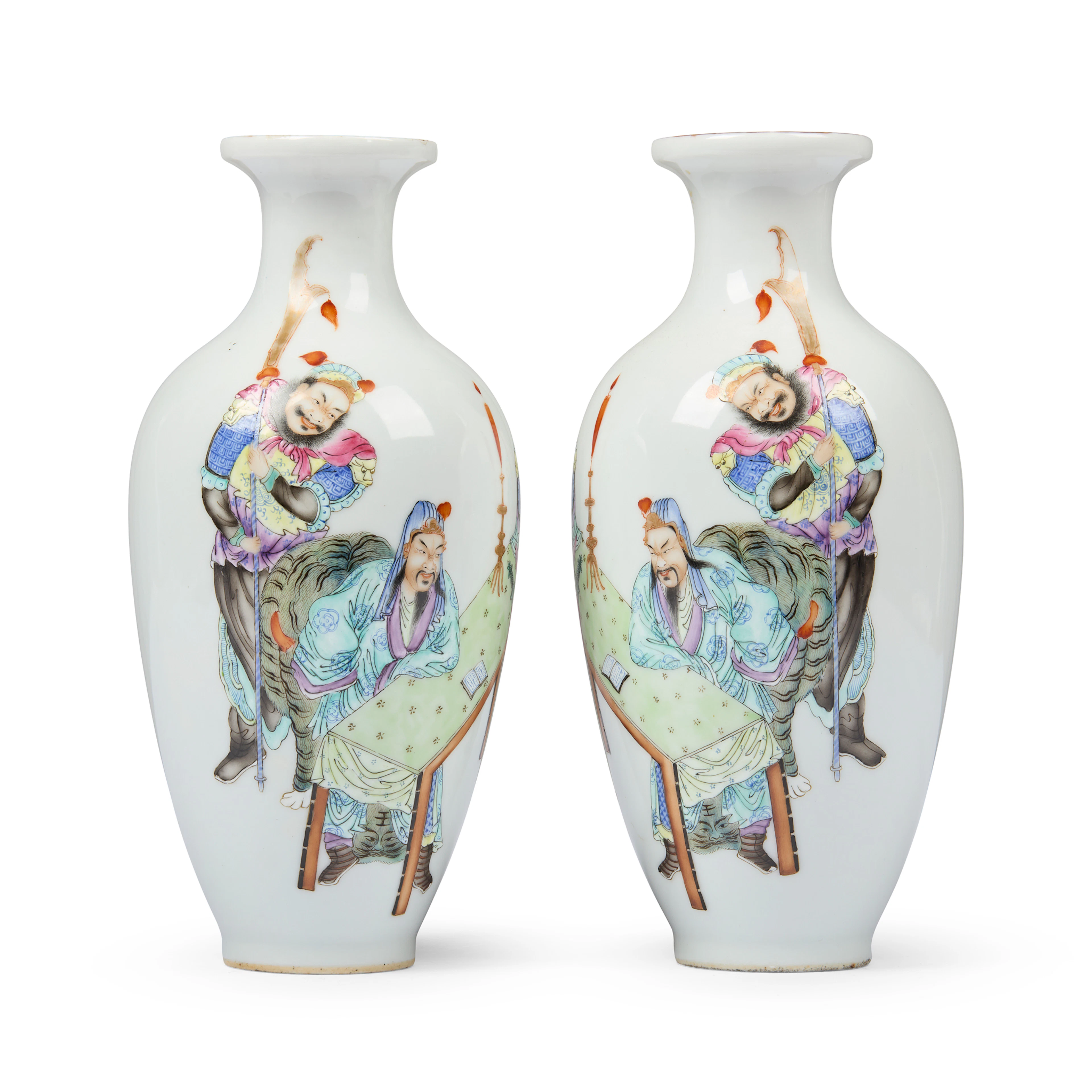 [PRIVATE COLLECTION, LONDON] PAIR OF CHINESE FAMILLE ROSE VASES