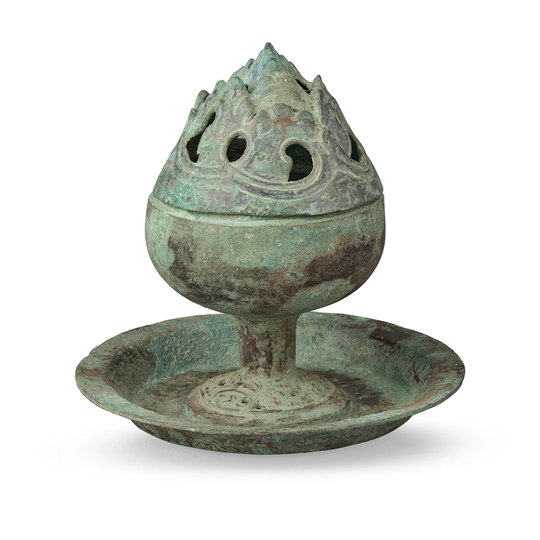 [INCENSE CULTURE] CHINESE BRONZE 'HILL' CENSER, BOSHANLU