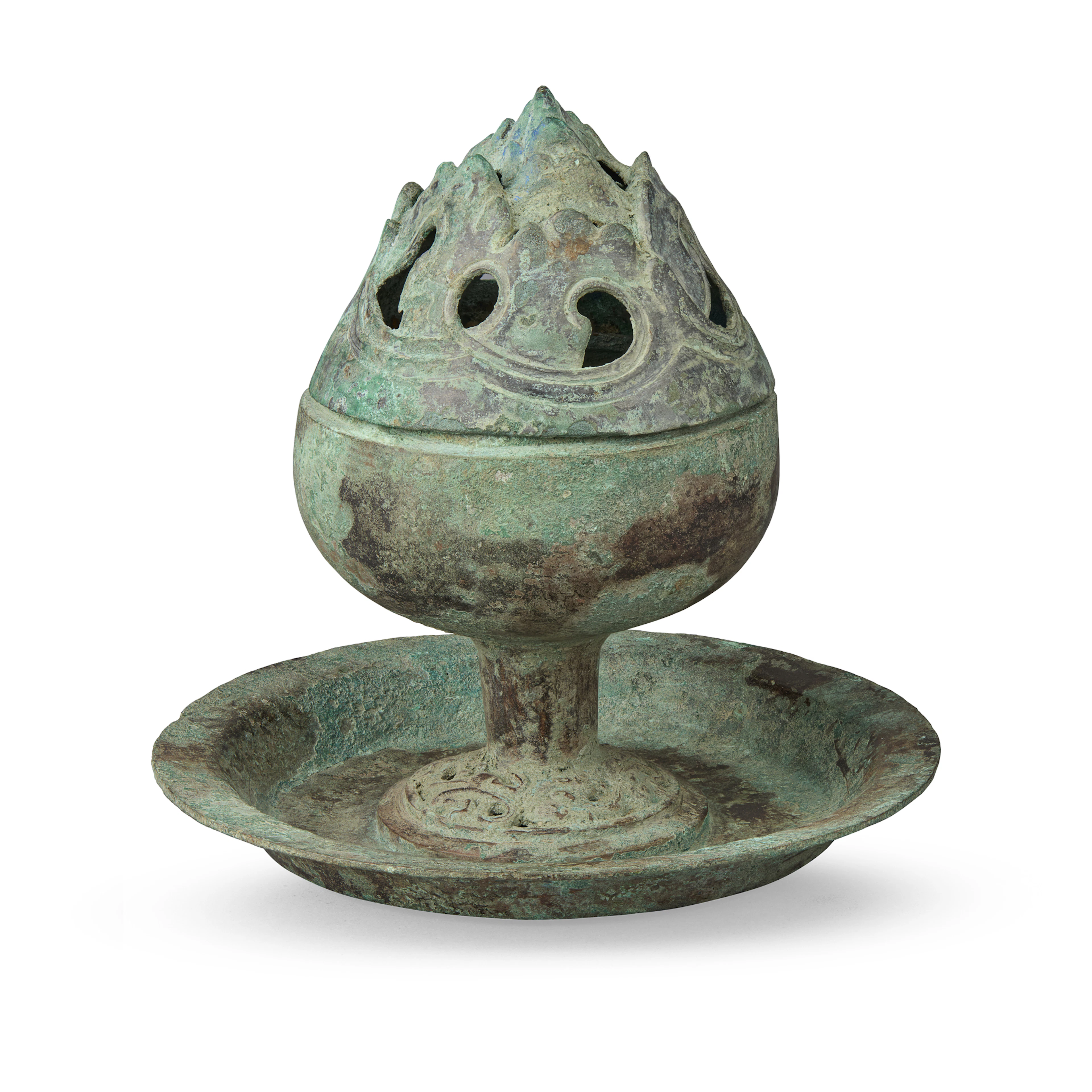 [INCENSE CULTURE] CHINESE BRONZE 'HILL' CENSER, BOSHANLU