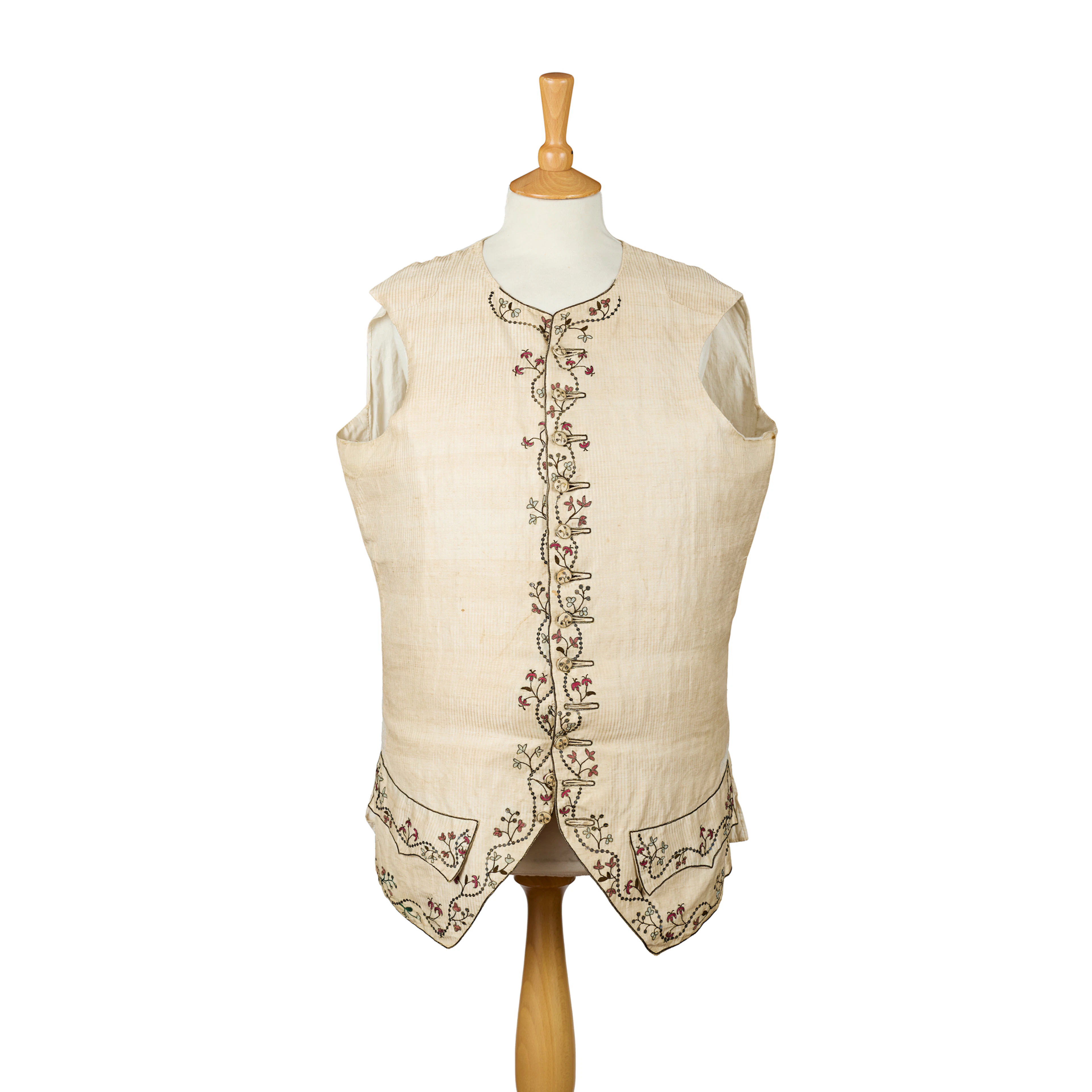 LATE GEORGE III SILK EMBROIDERED GENTLEMAN'S WAISTCOAT
