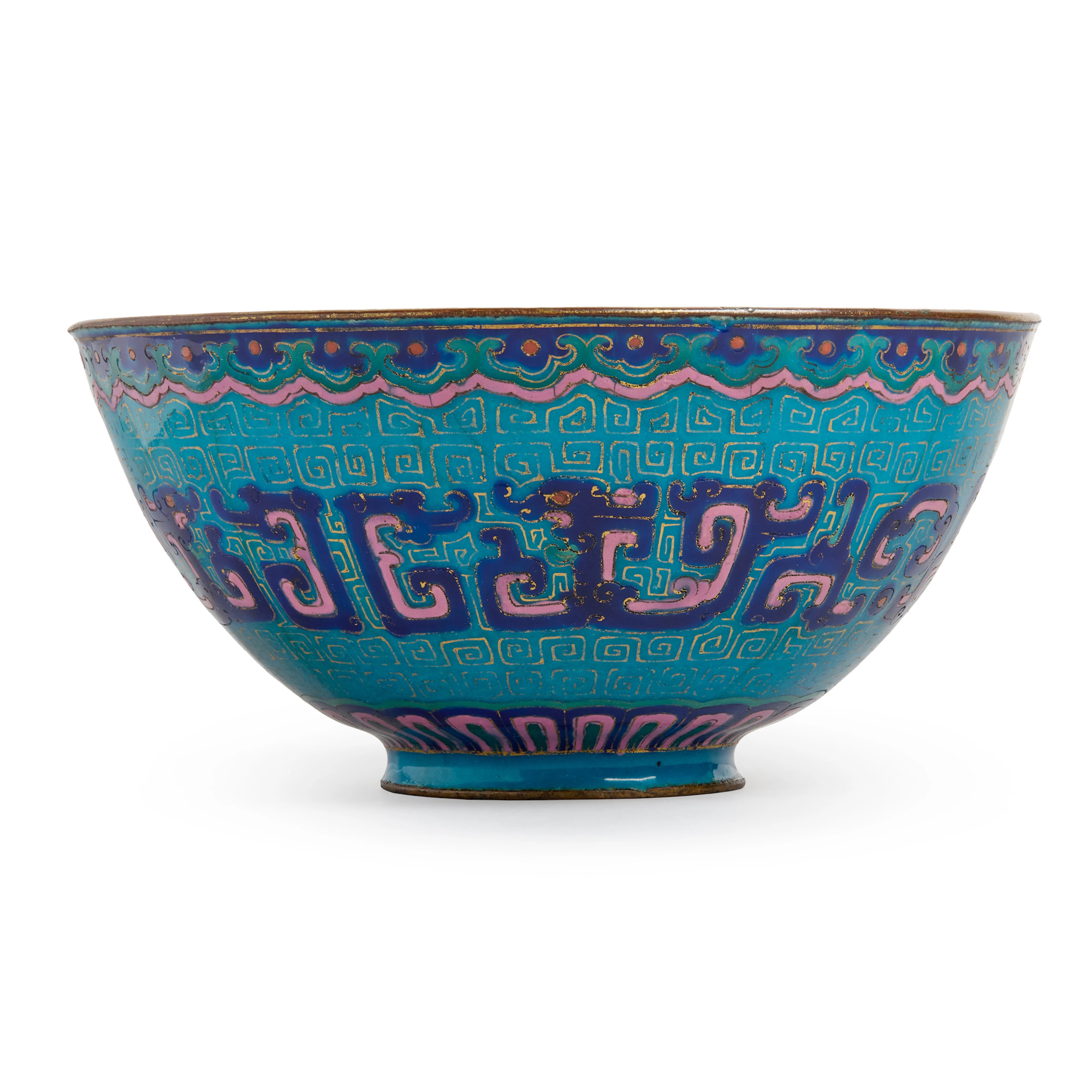 [PRIVATE COLLECTION, LONDON] CHINESE GILT-DECORATED PAINTED ENAMEL