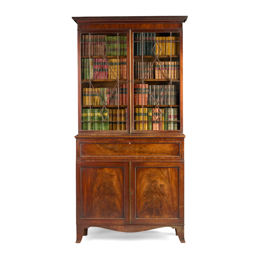 REGENCY MAHOGANY BOOKCASE CABINET